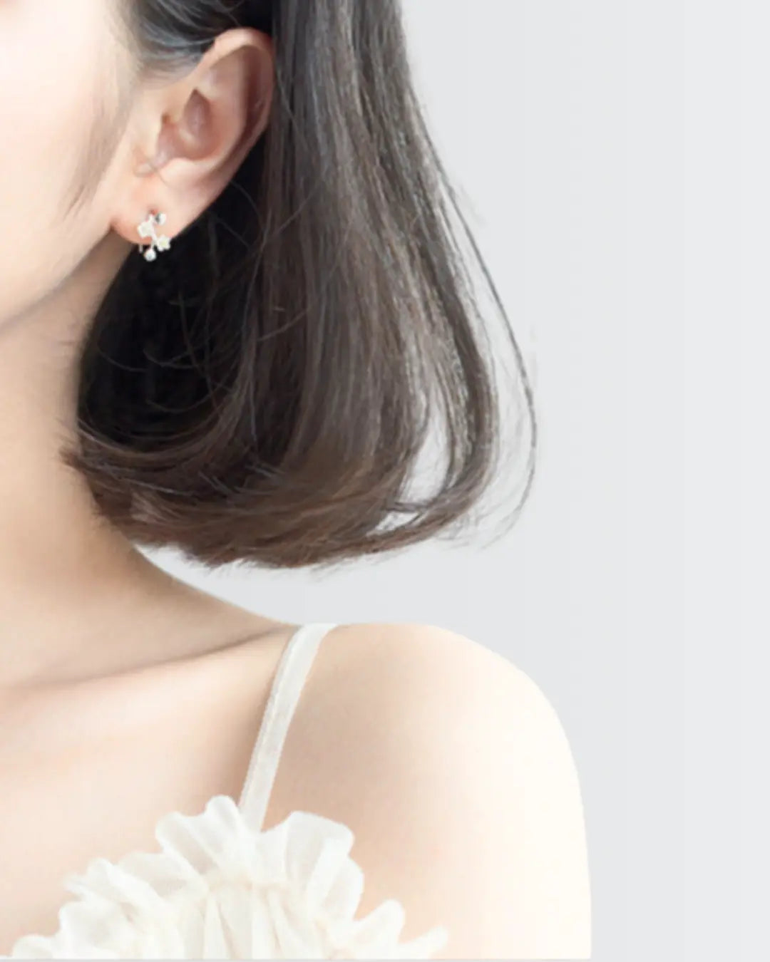 Framed In Flora Mini Hoops -  Silver Earrings by BLINGLANE