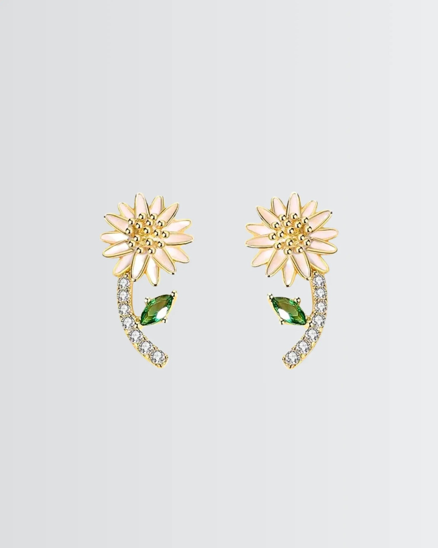 Golden Bloom Studs -  Silver Earrings by BLINGLANE