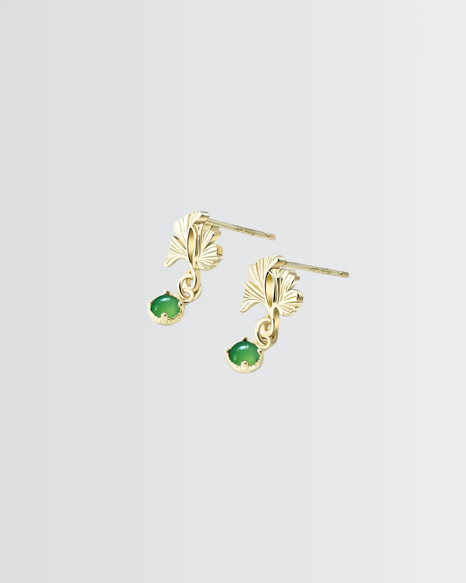 Golden Ginkgo Earrings -  Silver Earrings by BLINGLANE