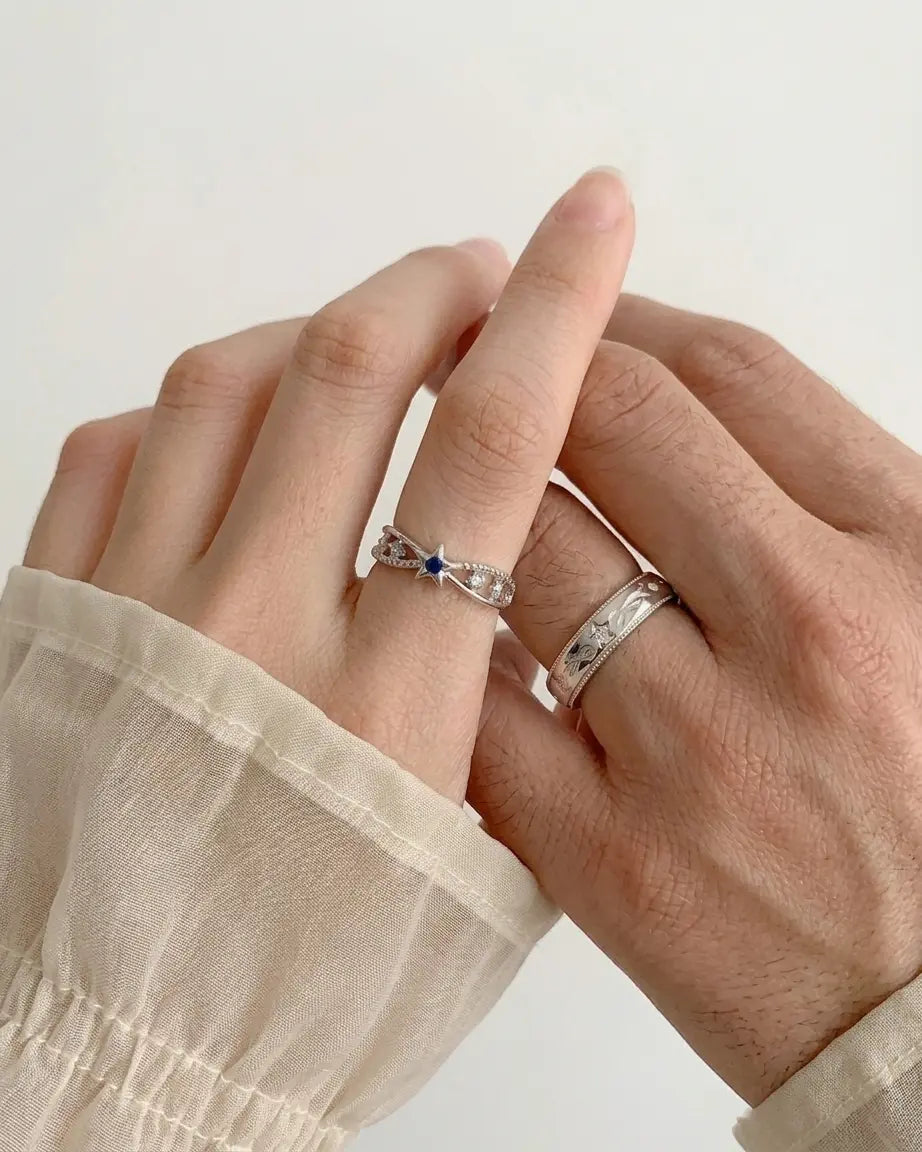 Guided By Stars Together Love Bands -  Silver Ring by BLINGLANE