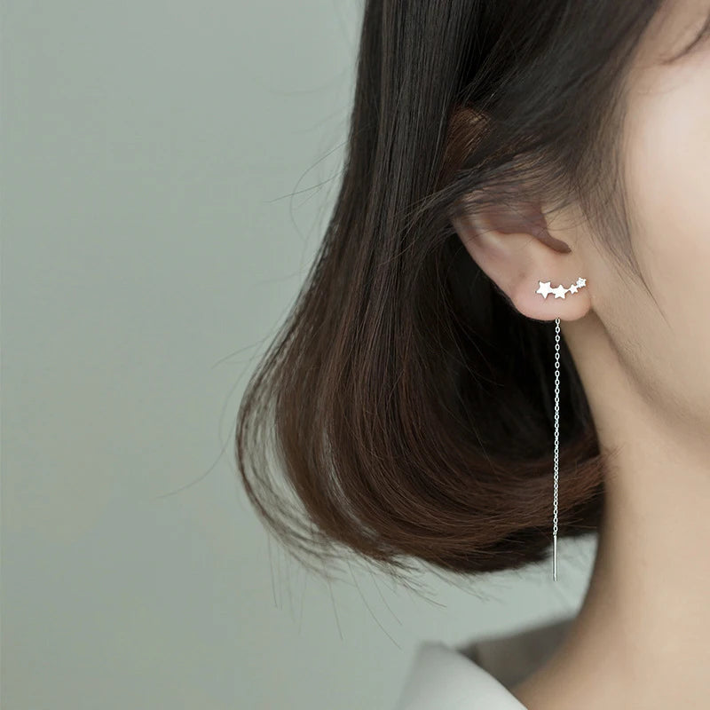 Cosmic Cascade Chain Earrings