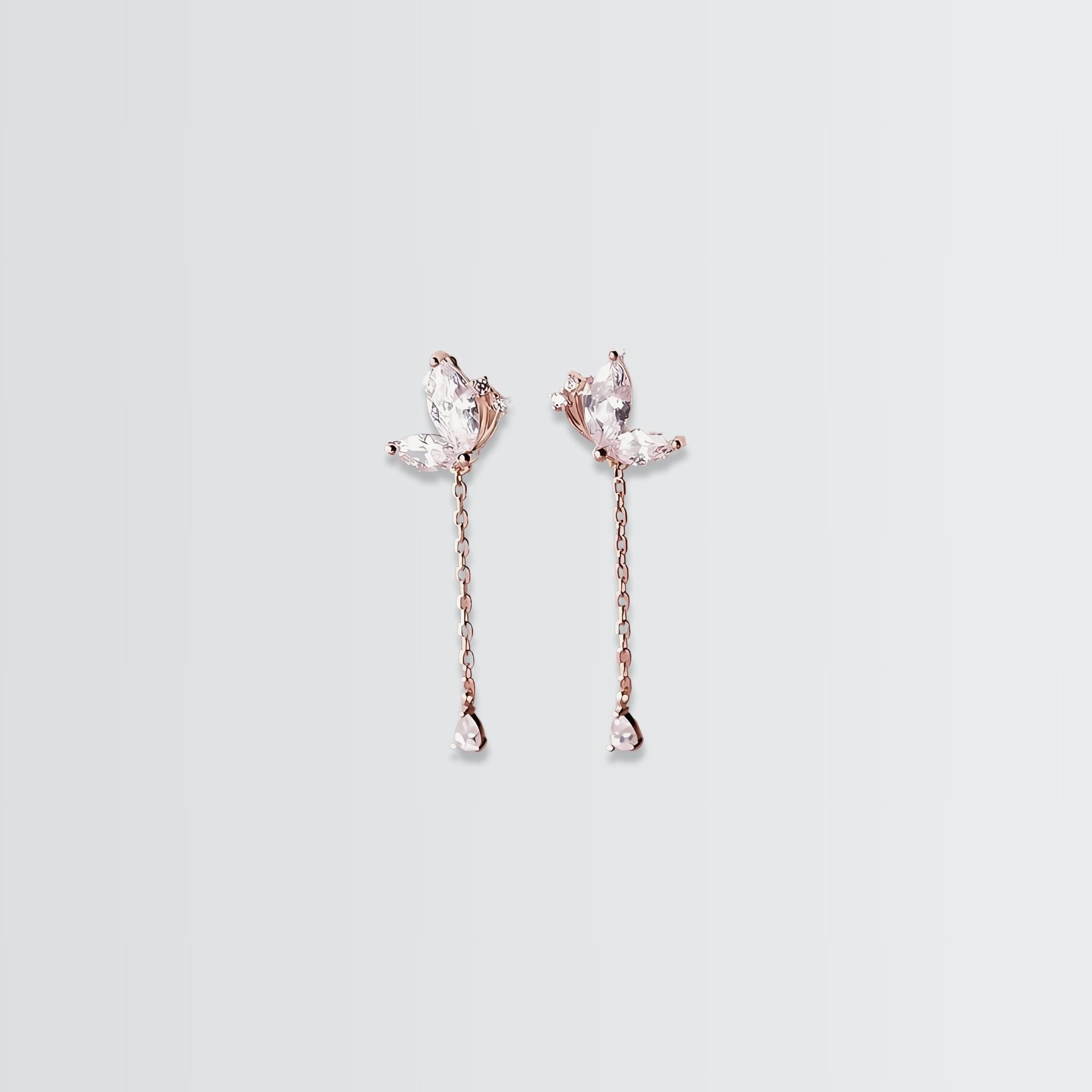 Glitterati Butterfly Chain Earrings