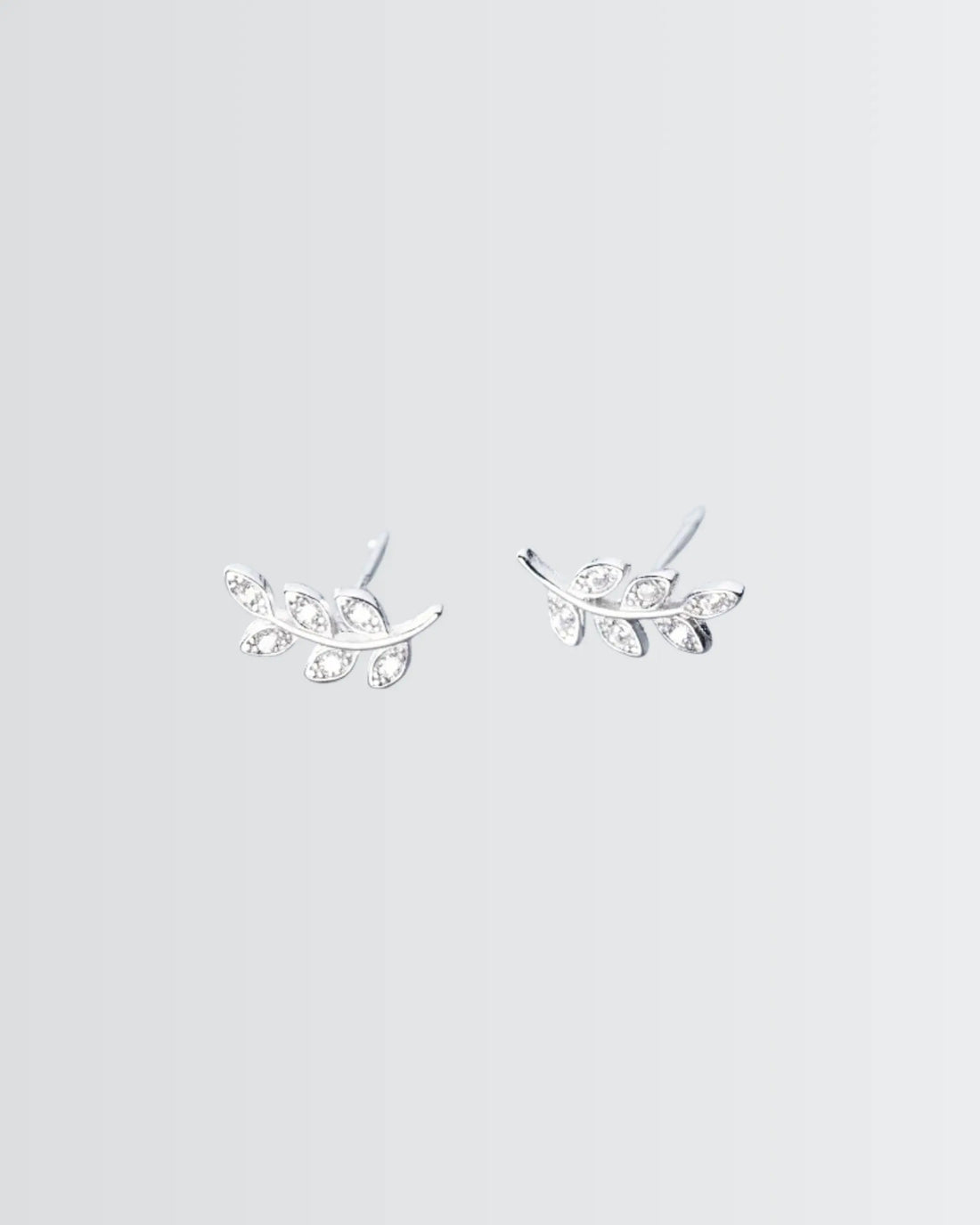 Leaflet Minimal Studs -  Silver Earrings by BLINGLANE