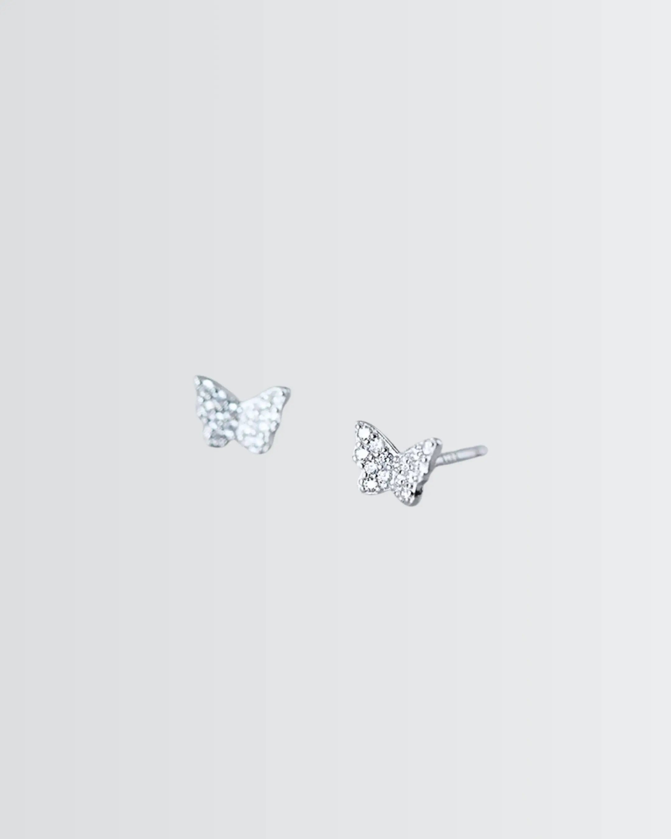 Lil Flutterfly Studs -  Silver Earrings by BLINGLANE