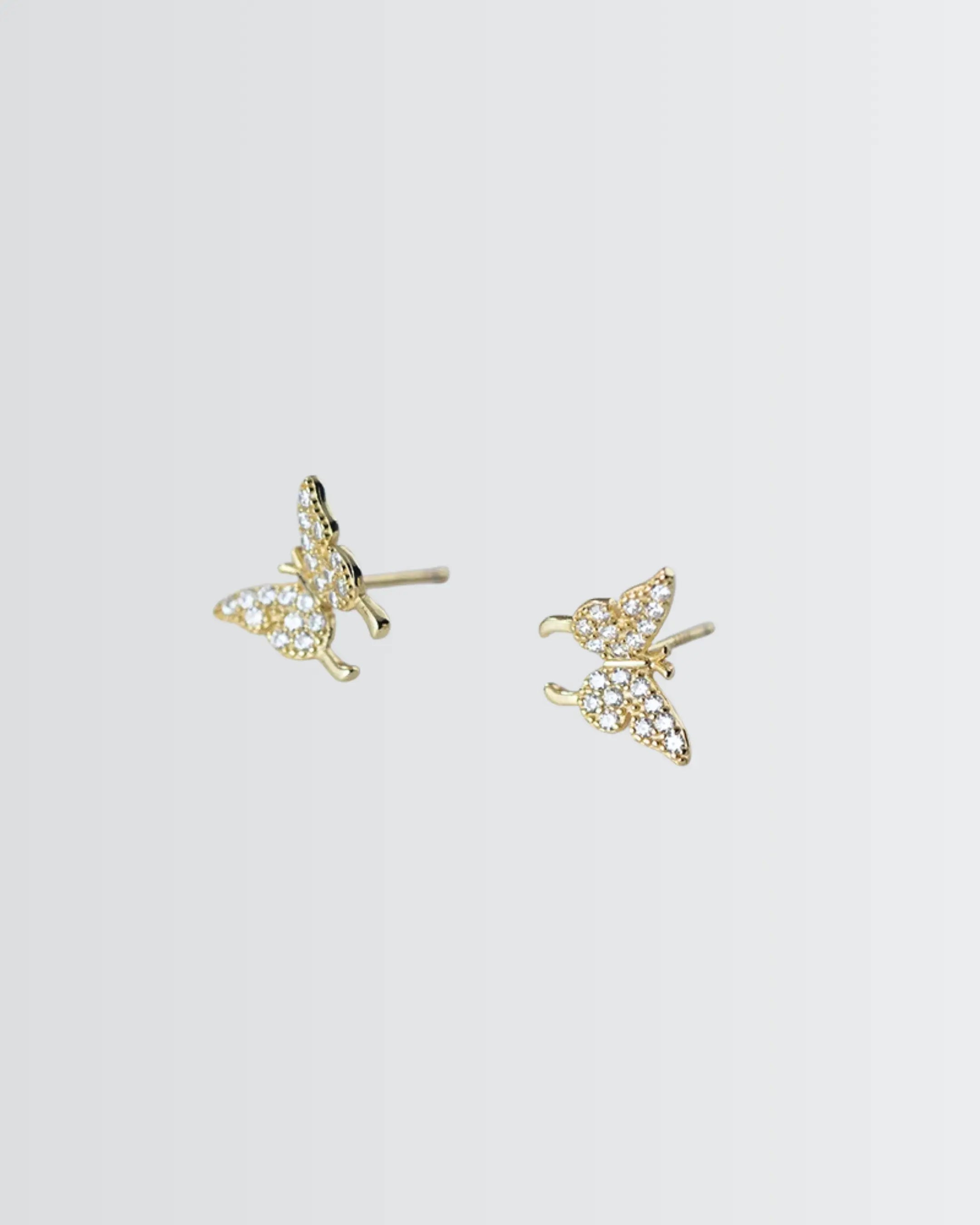 Lil Flutterfly Studs -  Silver Earrings by BLINGLANE