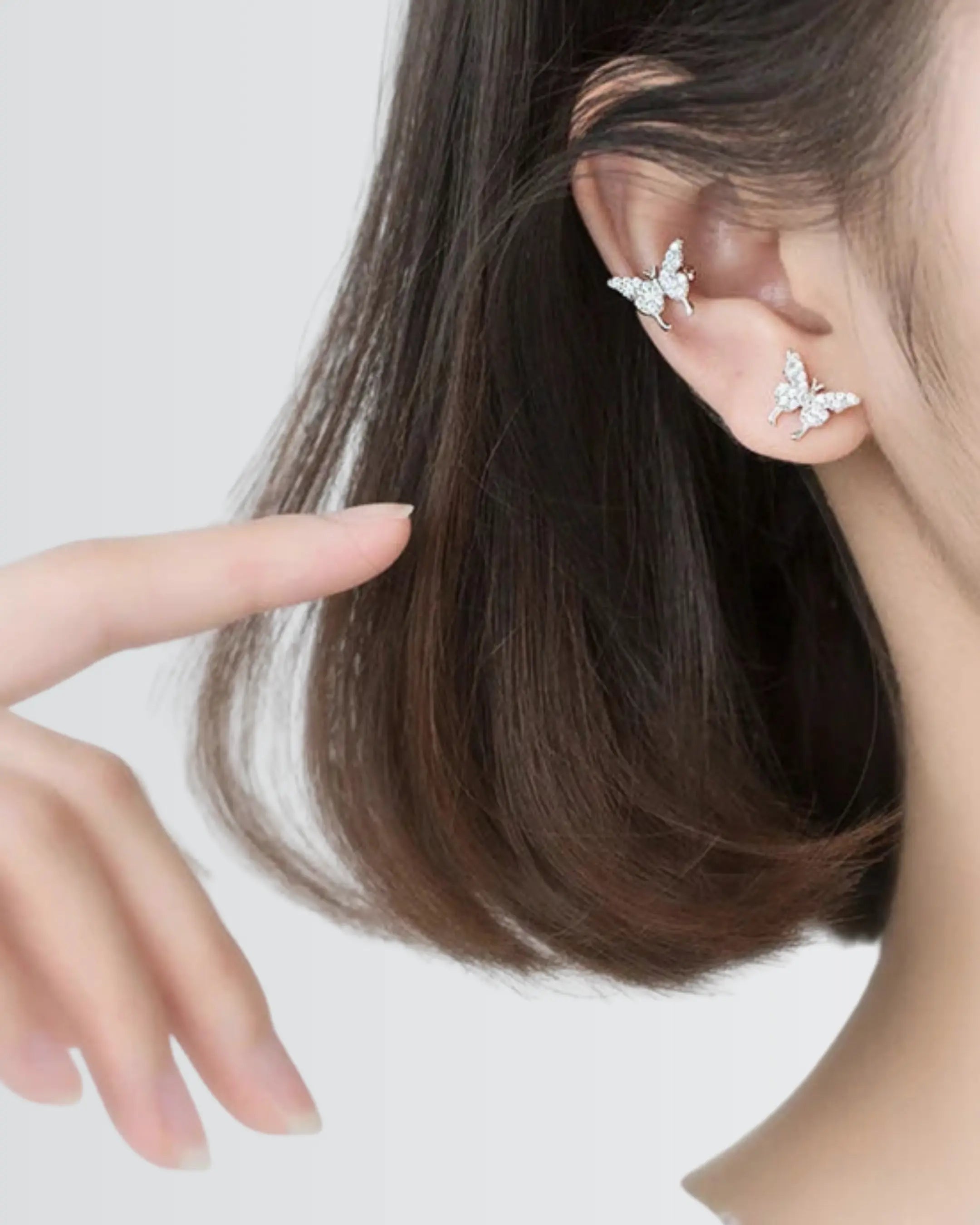 Lil Flutterfly Studs -  Silver Earrings by BLINGLANE
