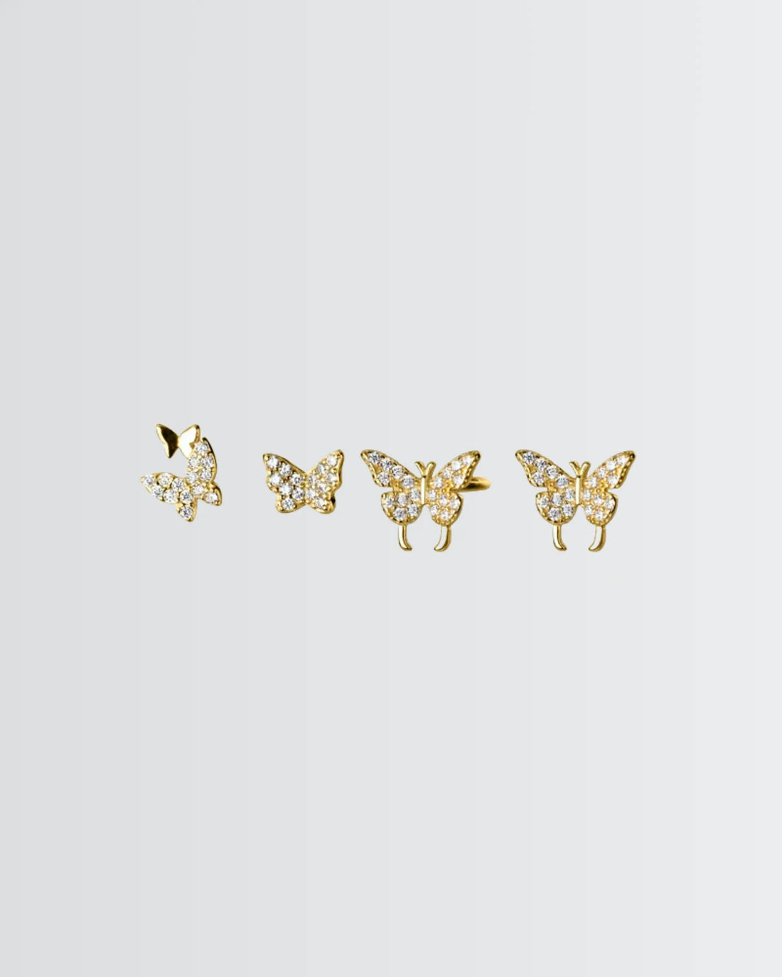 Lil Flutterfly Studs -  Silver Earrings by BLINGLANE