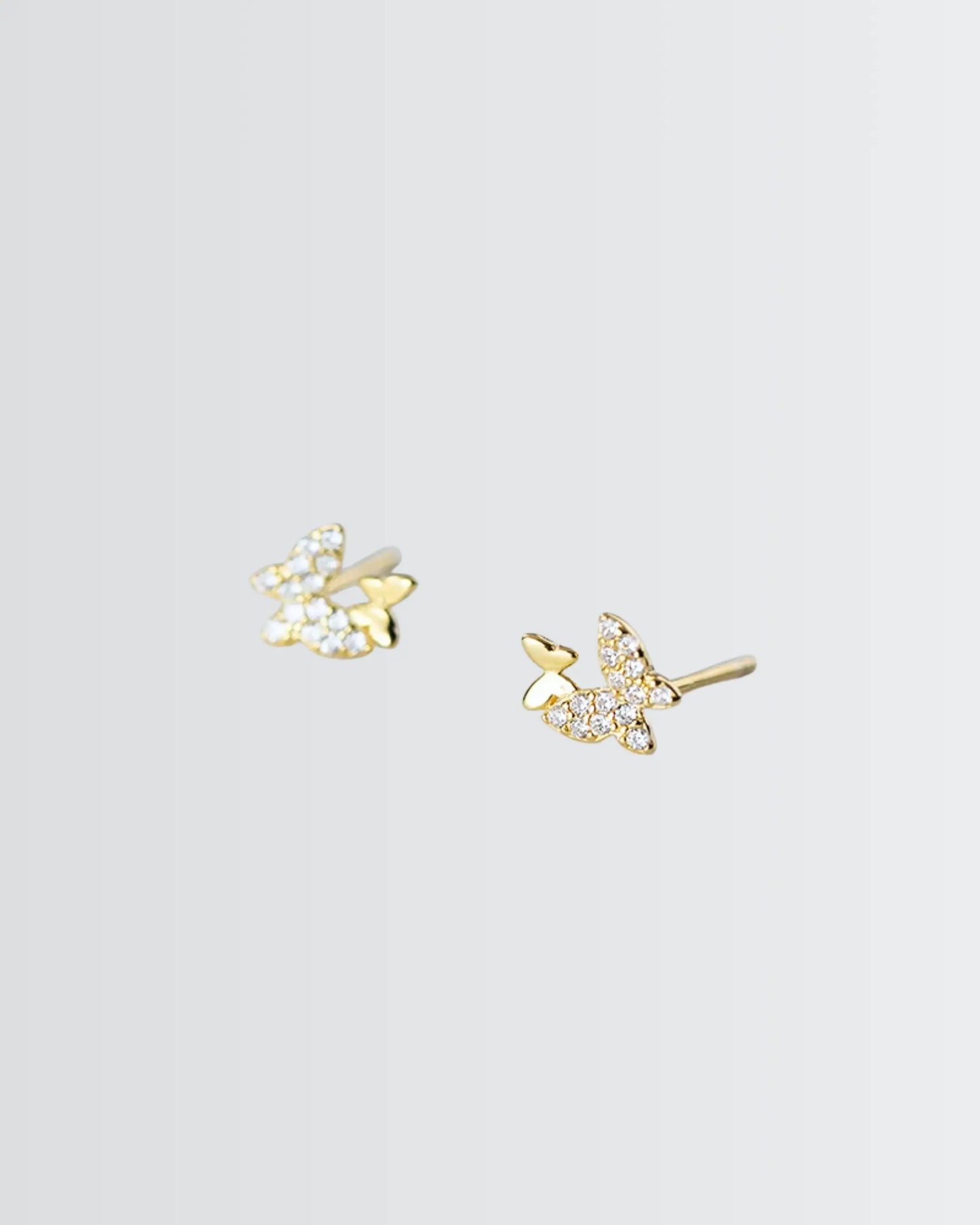 Lil Flutterfly Studs -  Silver Earrings by BLINGLANE