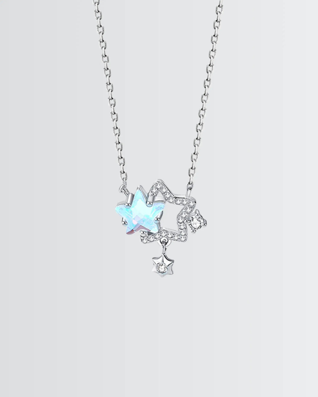 Linear Light Star Necklace -  Silver Necklace by BLINGLANE