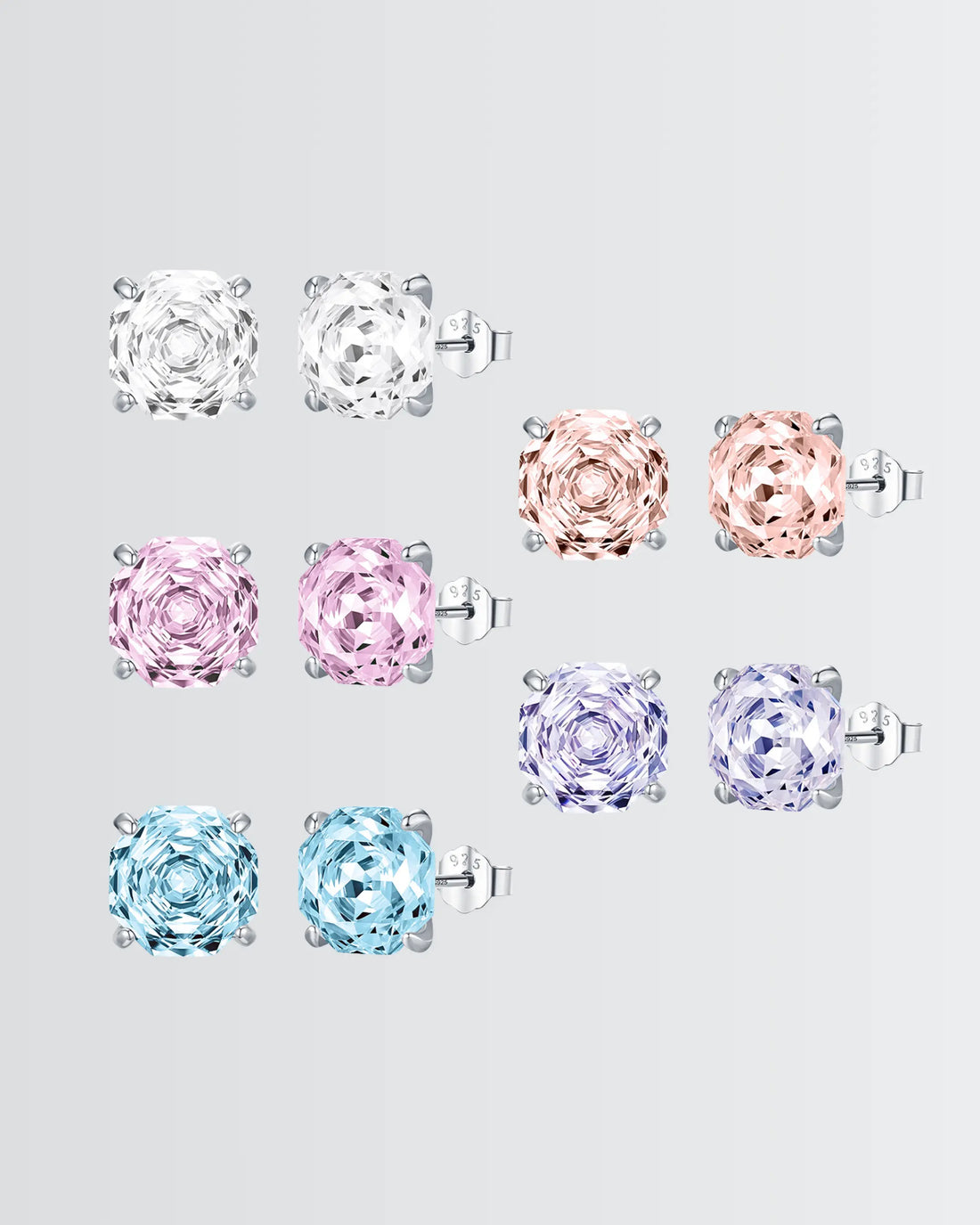 Luxe Solitaire Studs - Silver Earrings by BLINGLANE
