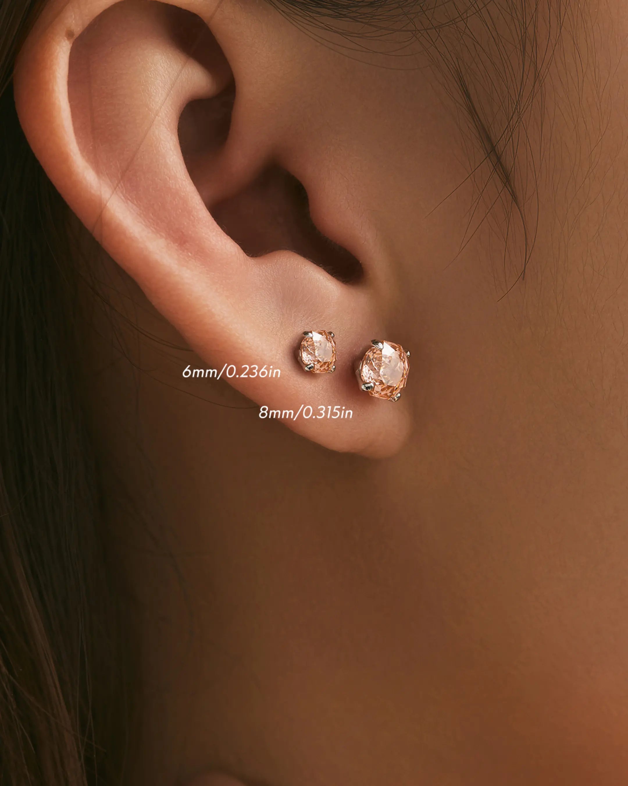 Luxe Solitaire Studs -  Silver Earrings by BLINGLANE