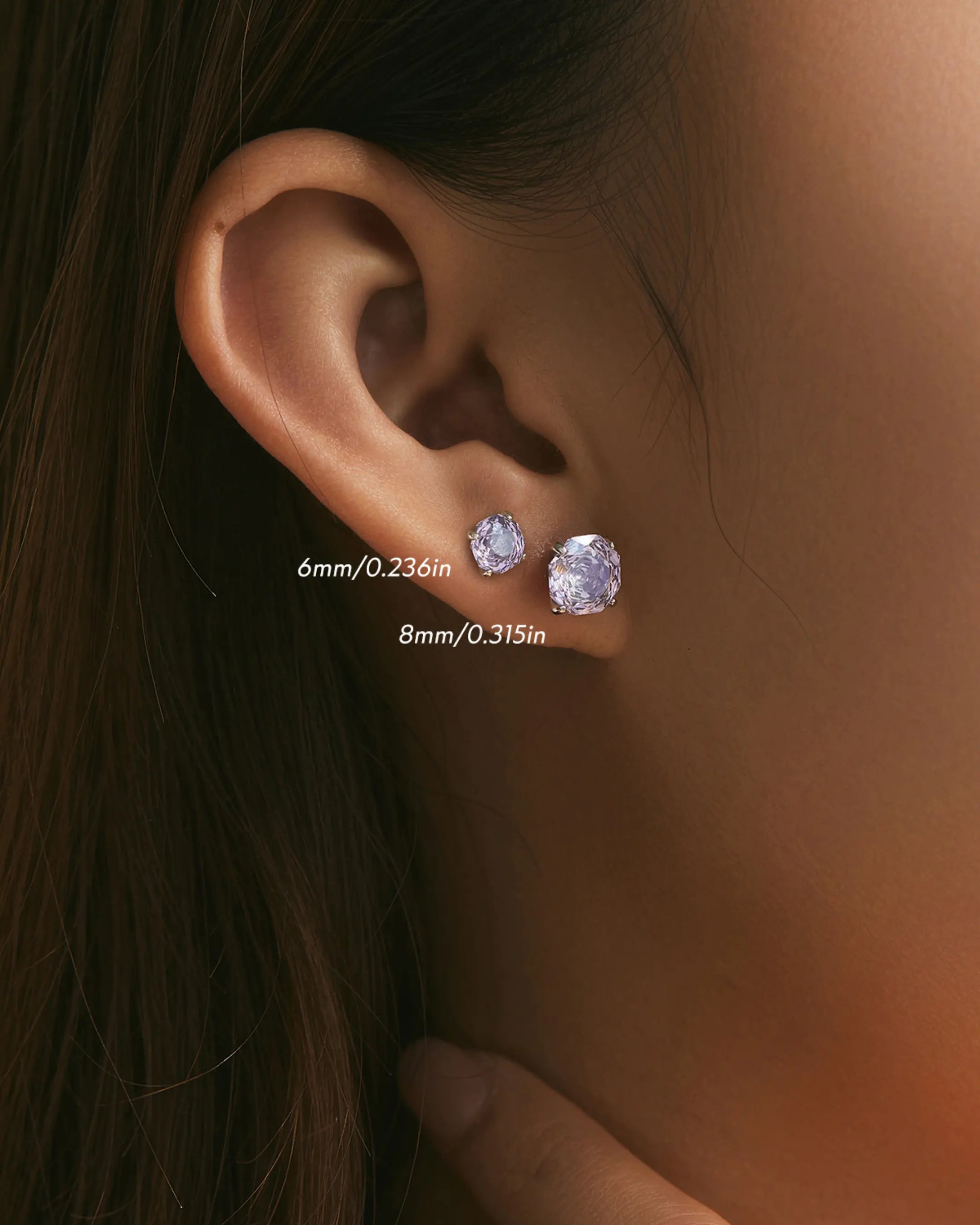 Luxe Solitaire Studs -  Silver Earrings by BLINGLANE