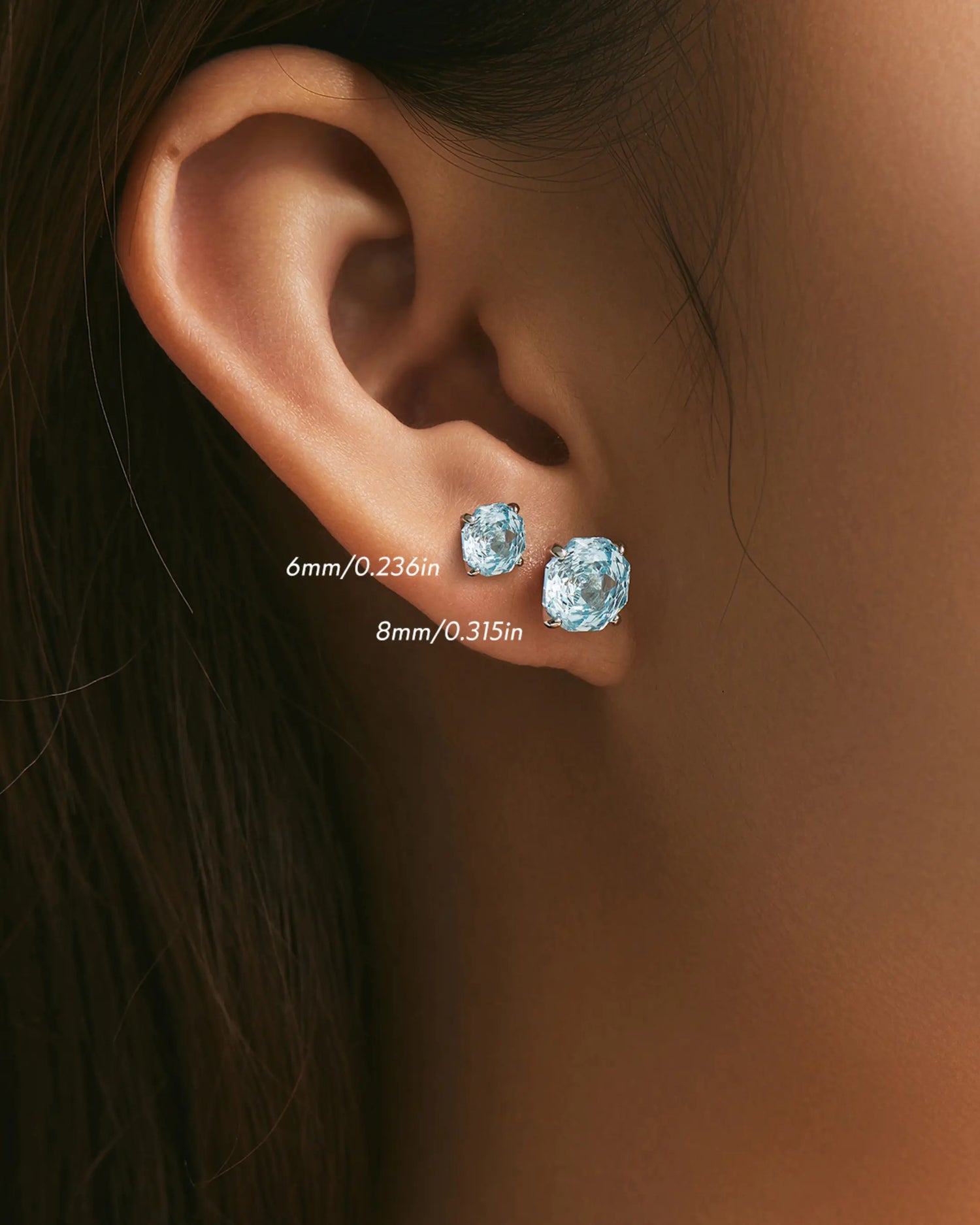 Luxe Solitaire Studs -  Silver Earrings by BLINGLANE