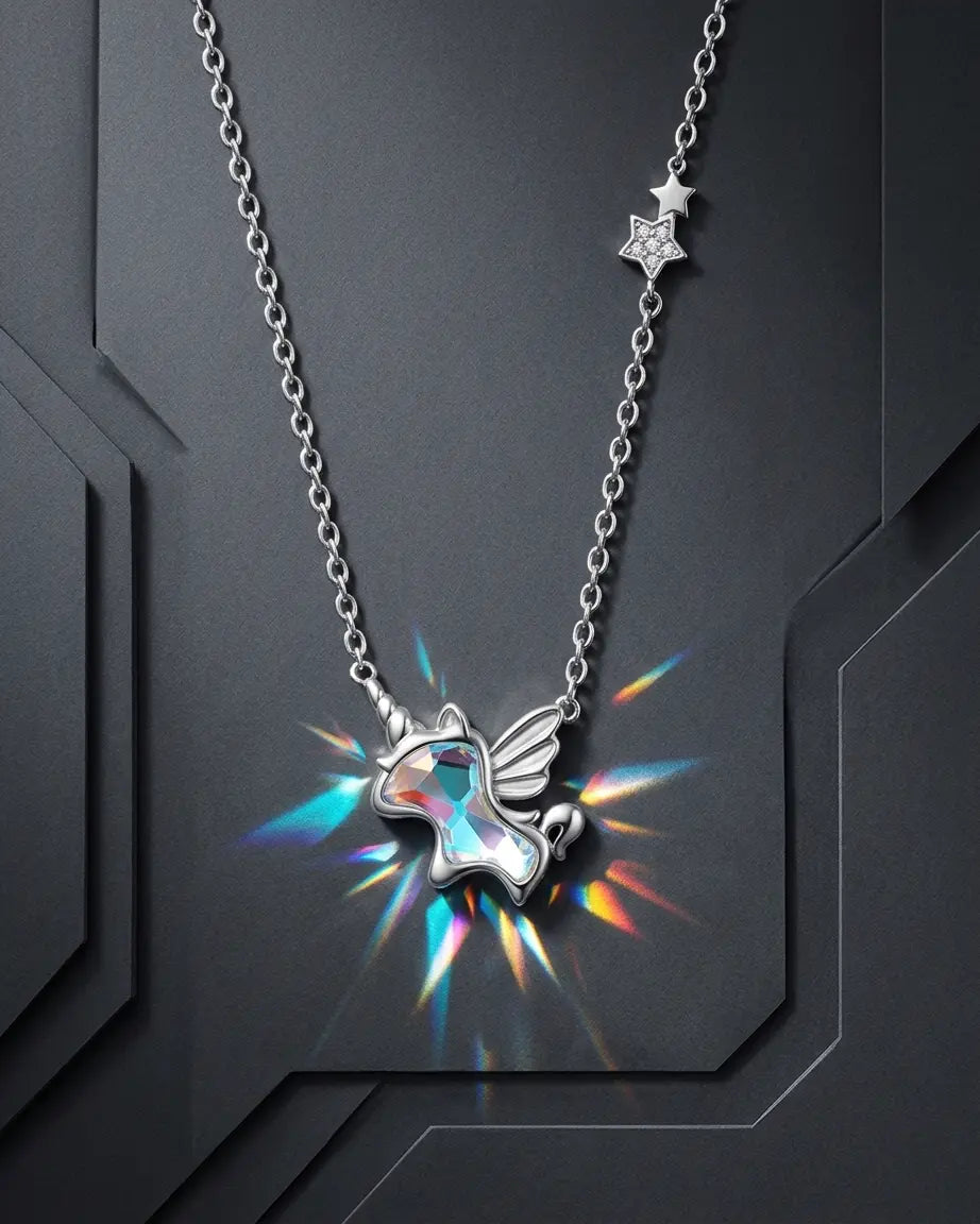 Magic in Motion Unicorn Necklace -  Silver Necklace by BLINGLANE