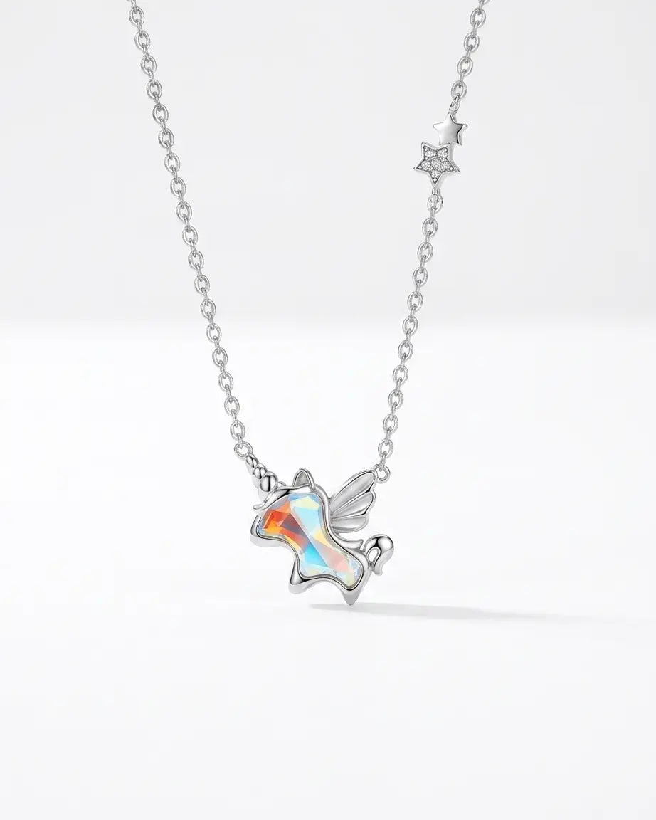 Magic in Motion Unicorn Necklace -  Silver Necklace by BLINGLANE