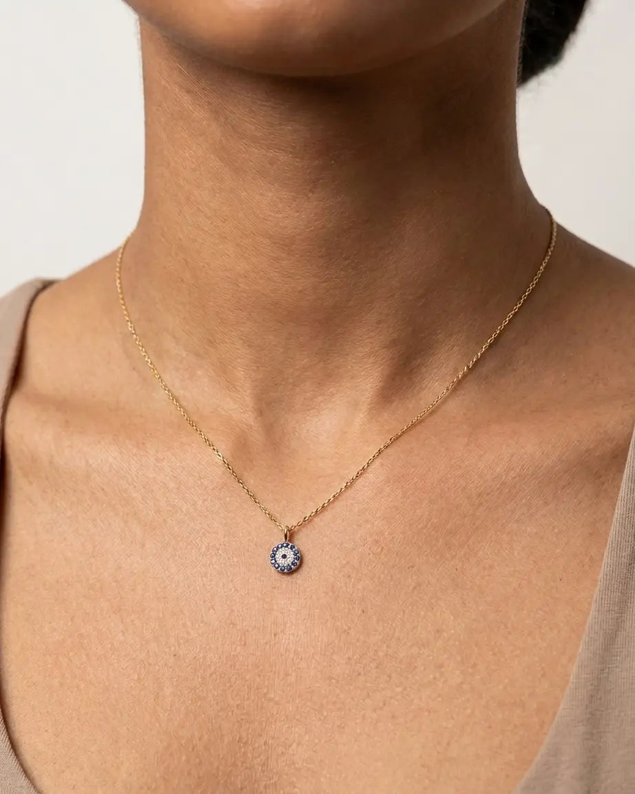 Mere Evil Eye Minimal Necklace -  Silver Necklace by BLINGLANE