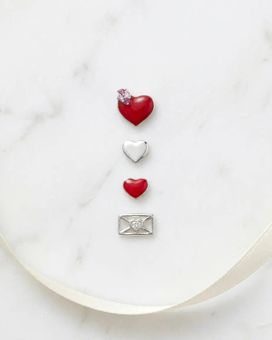 Message Of Love Studs -  Silver Earrings by BLINGLANE
