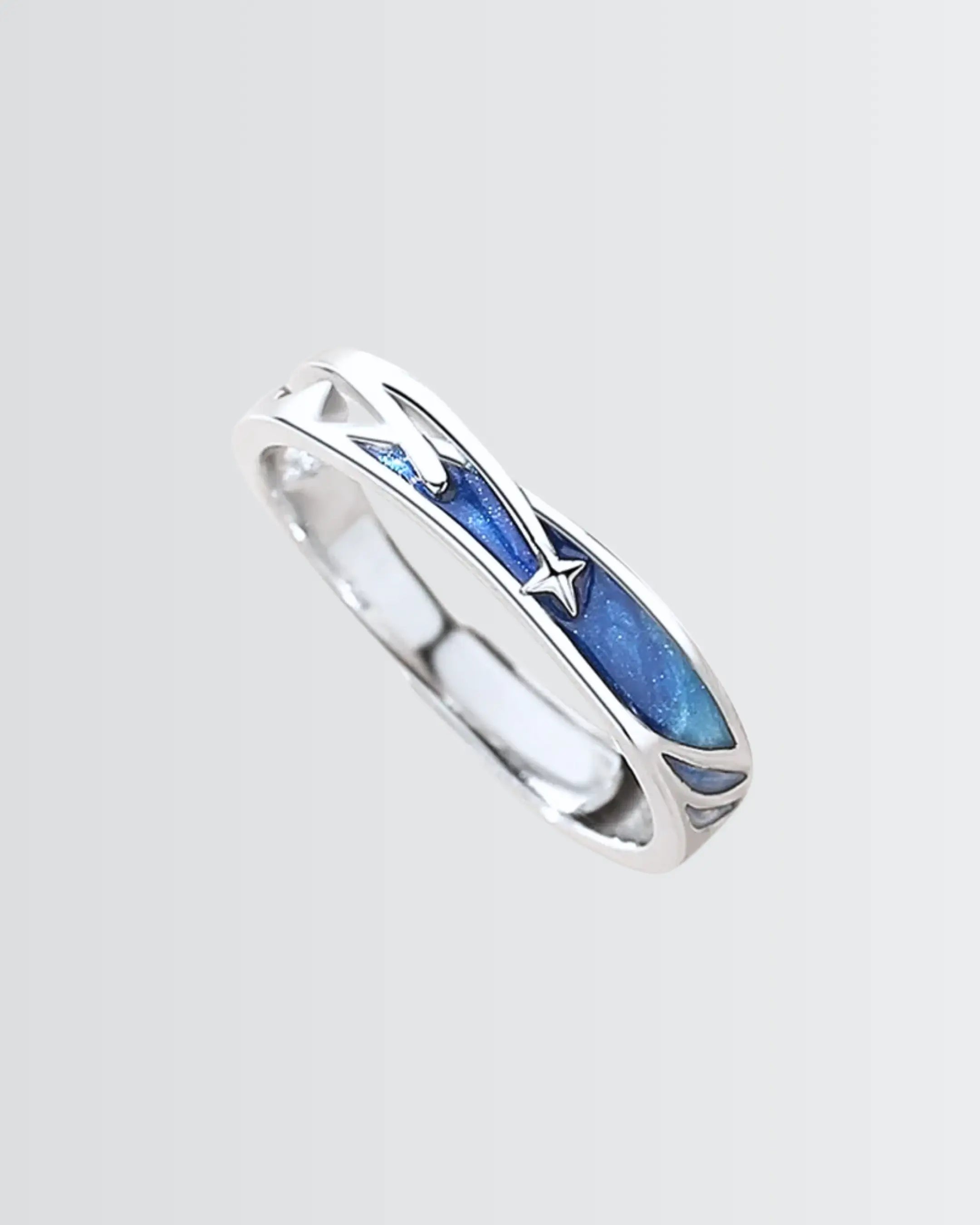 Midnight Comet Love Bands -  Silver Ring by BLINGLANE