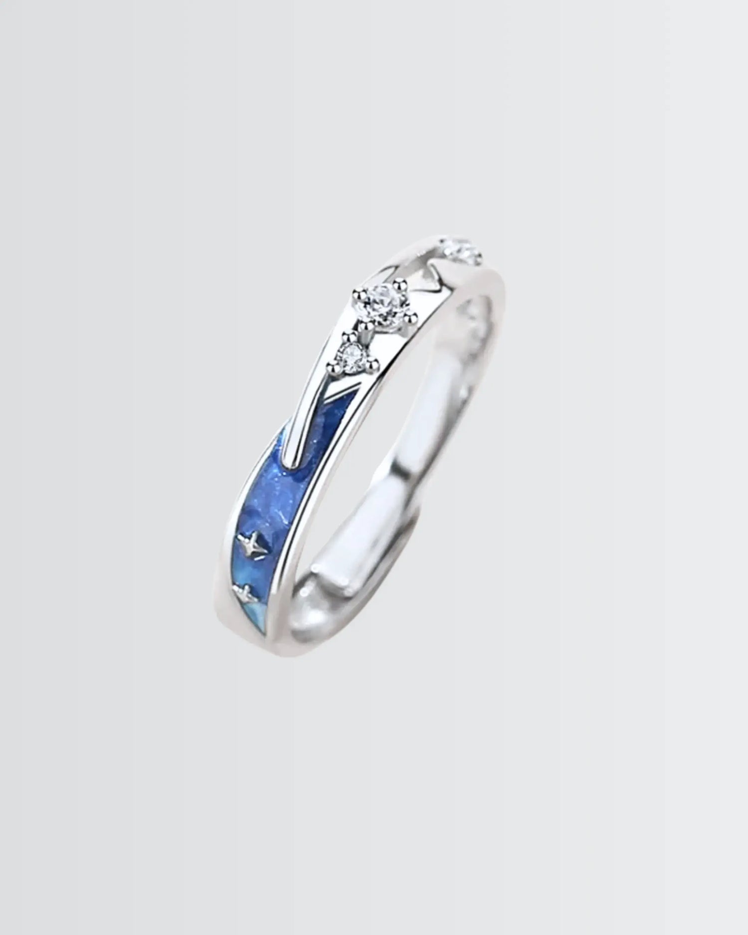 Midnight Comet Love Bands -  Silver Ring by BLINGLANE