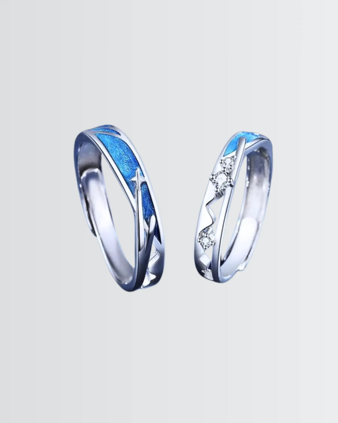 Midnight Comet Love Bands - Silver Ring by BLINGLANE