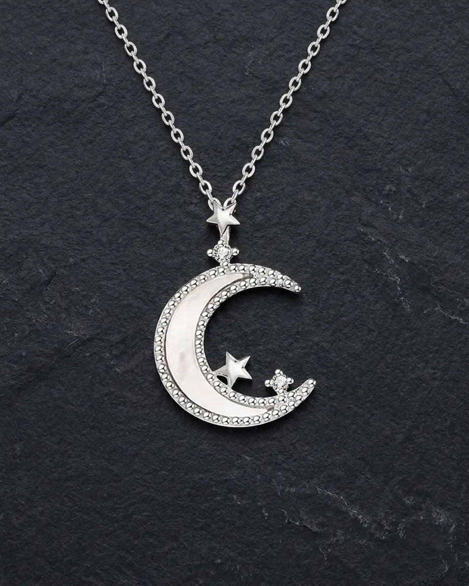 Midnight Muse Elegant Necklace -  Silver Necklace by BLINGLANE