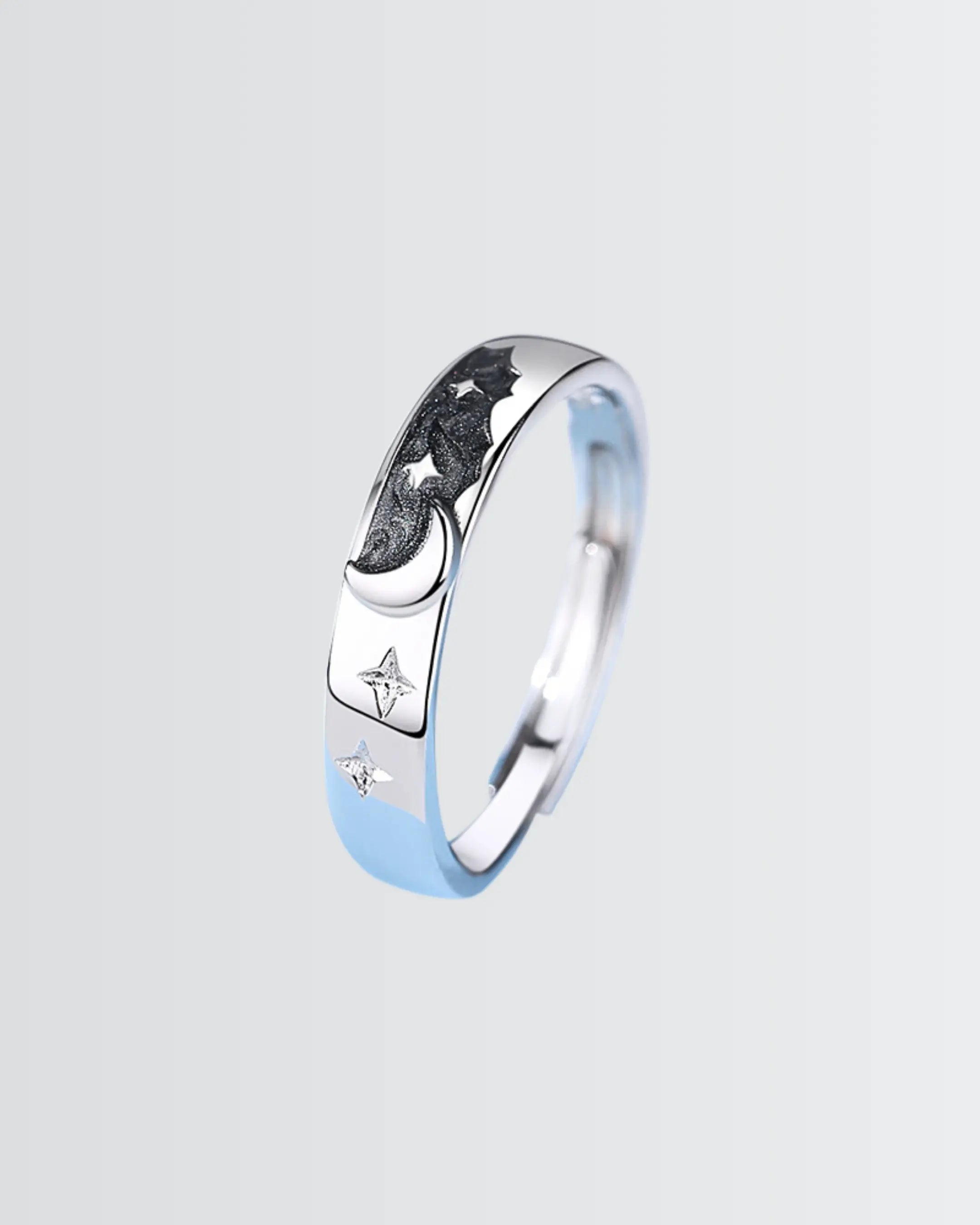Midnight Muse Love Bands -  Silver Ring by BLINGLANE