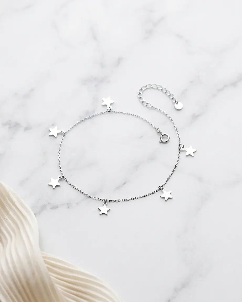Milky Way Elegant Anklet -  Silver Anklet by BLINGLANE