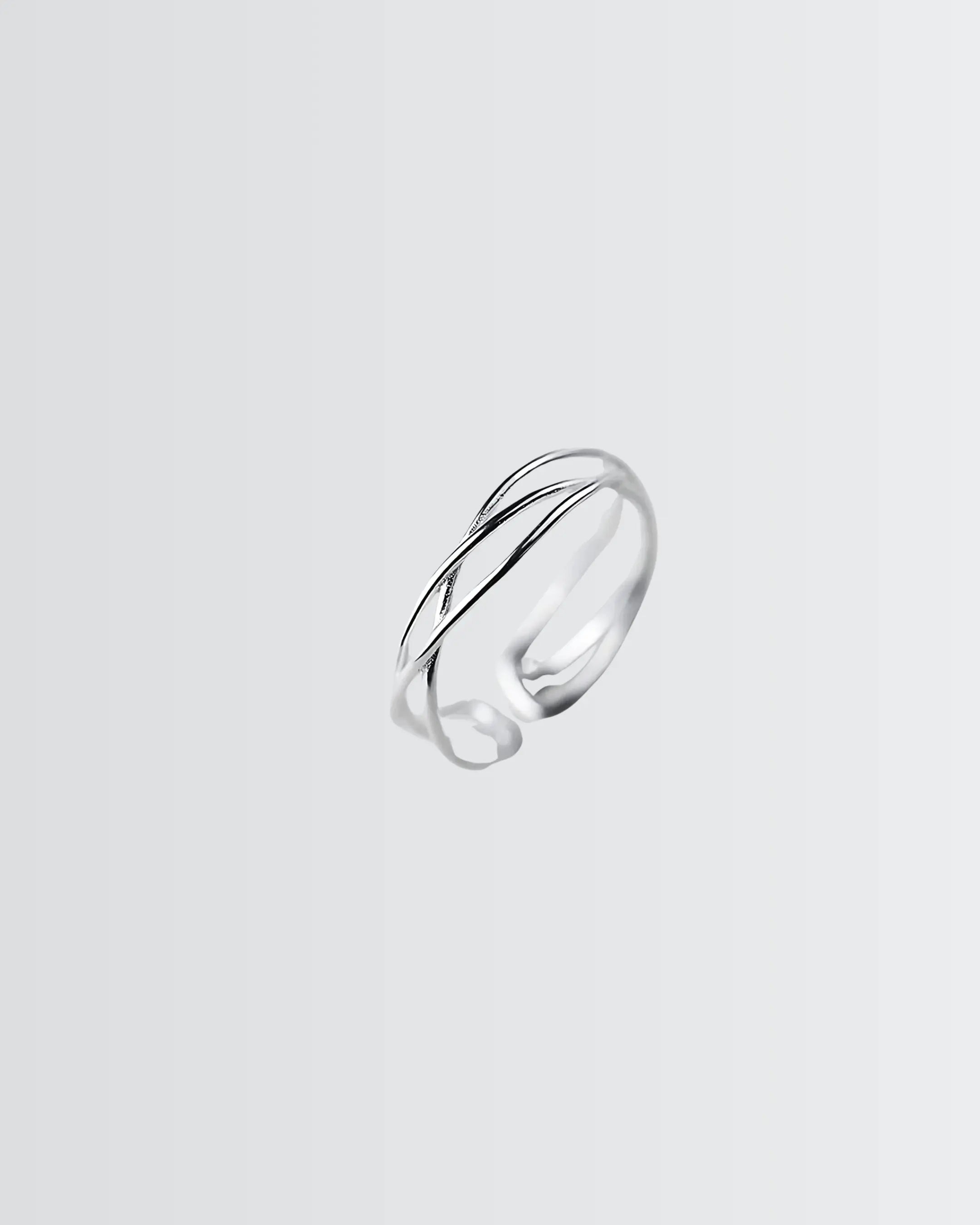 Minimal Crossways Ring -  Silver Ring by BLINGLANE