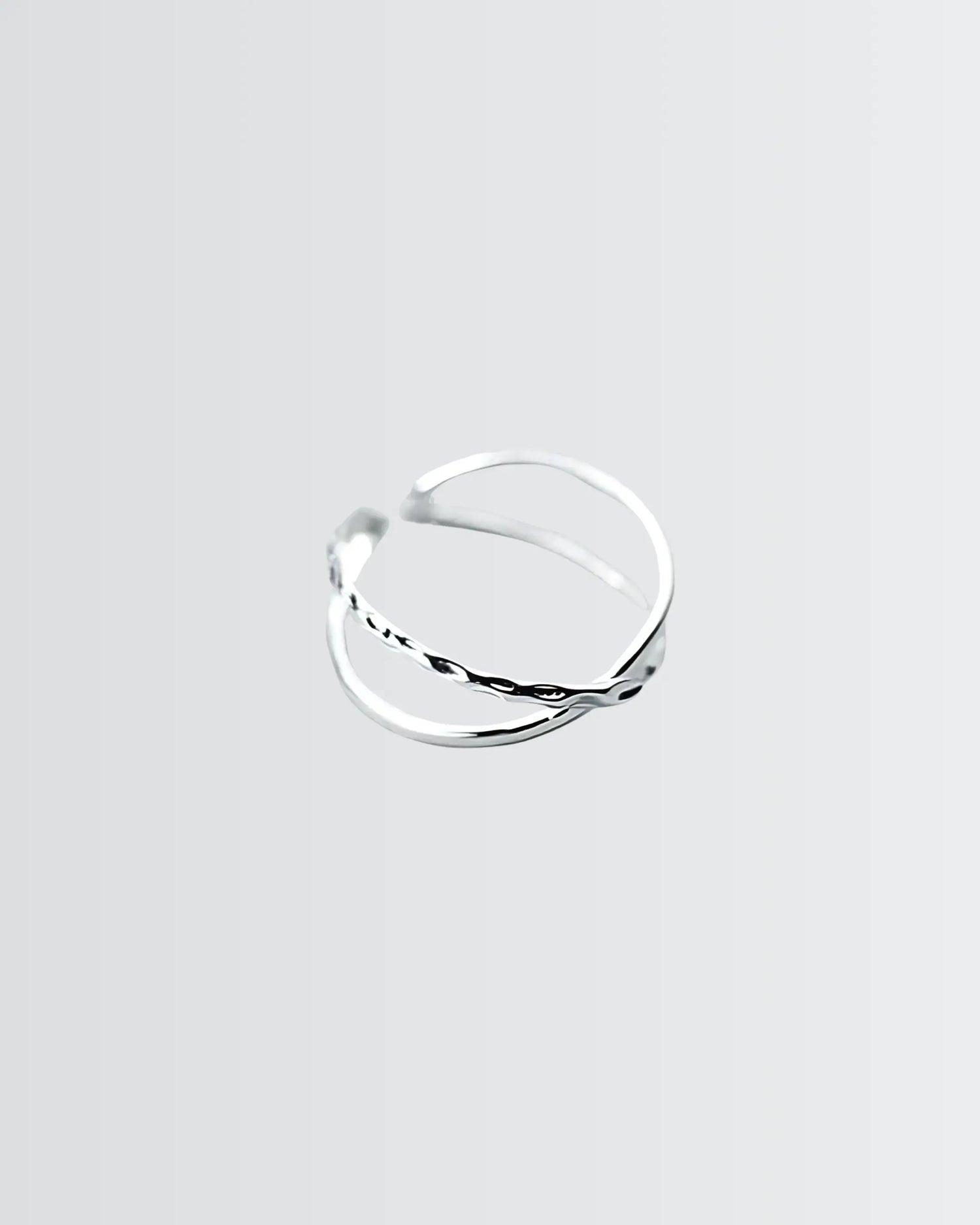 Minimal Crossways Ring -  Silver Ring by BLINGLANE