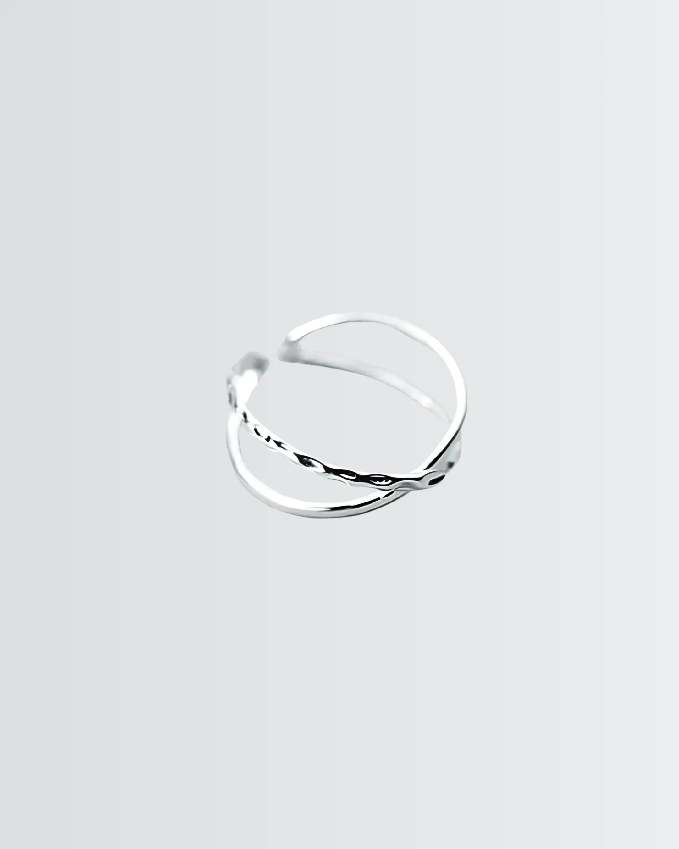 Minimal Crossways Ring -  Silver Ring by BLINGLANE