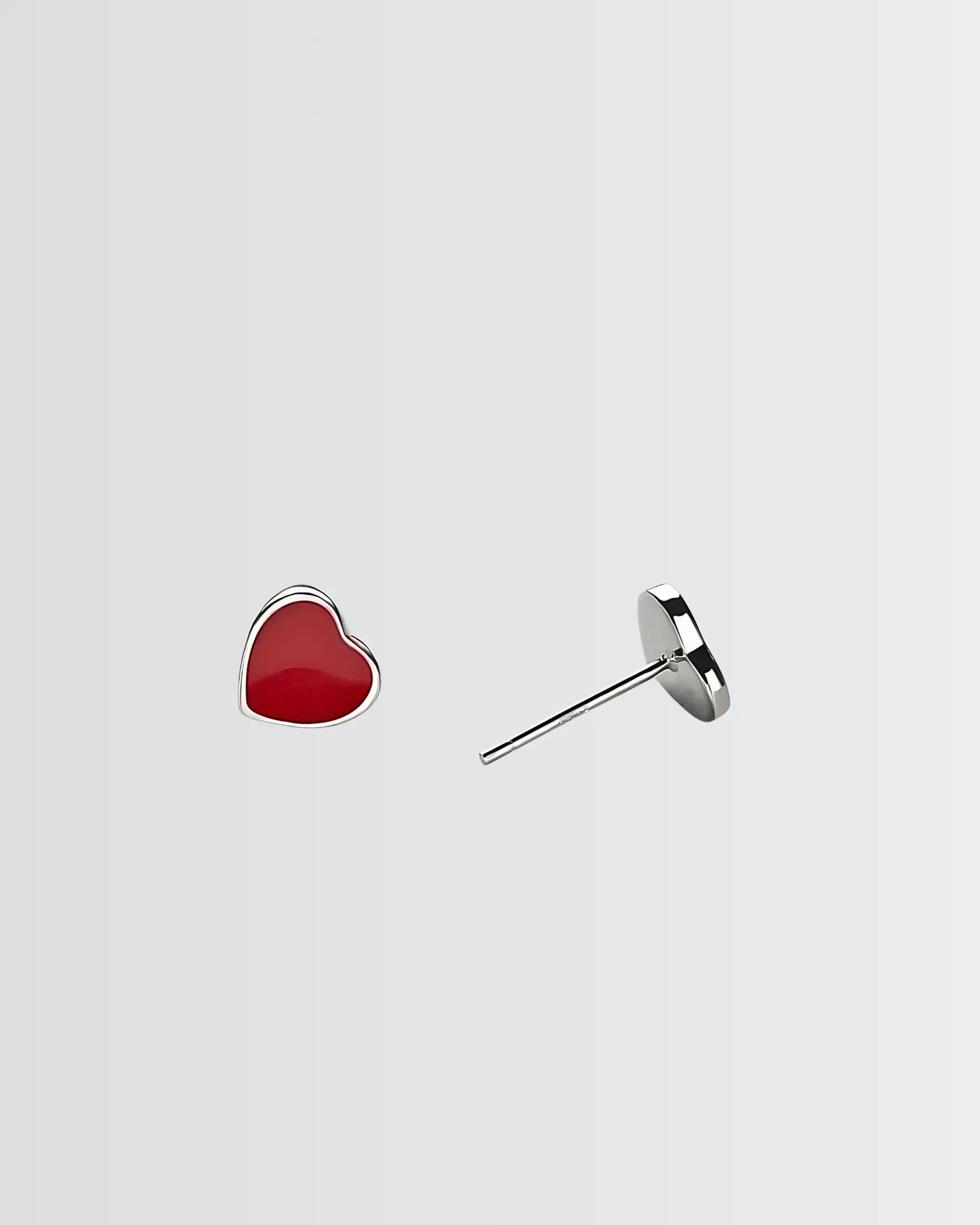 Minimal Heart Studs -  Silver Earrings by BLINGLANE