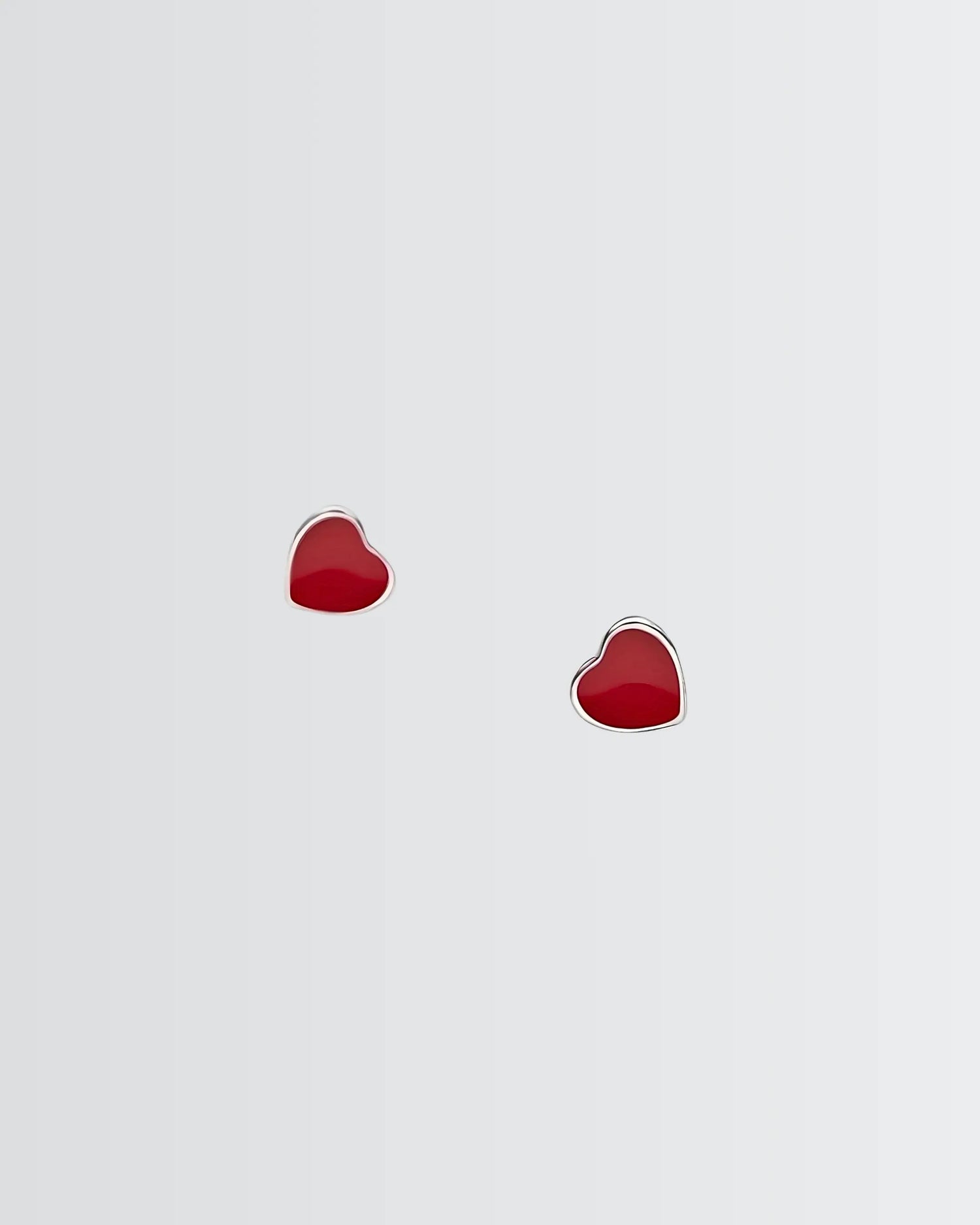 Minimal Heart Studs -  Silver Earrings by BLINGLANE