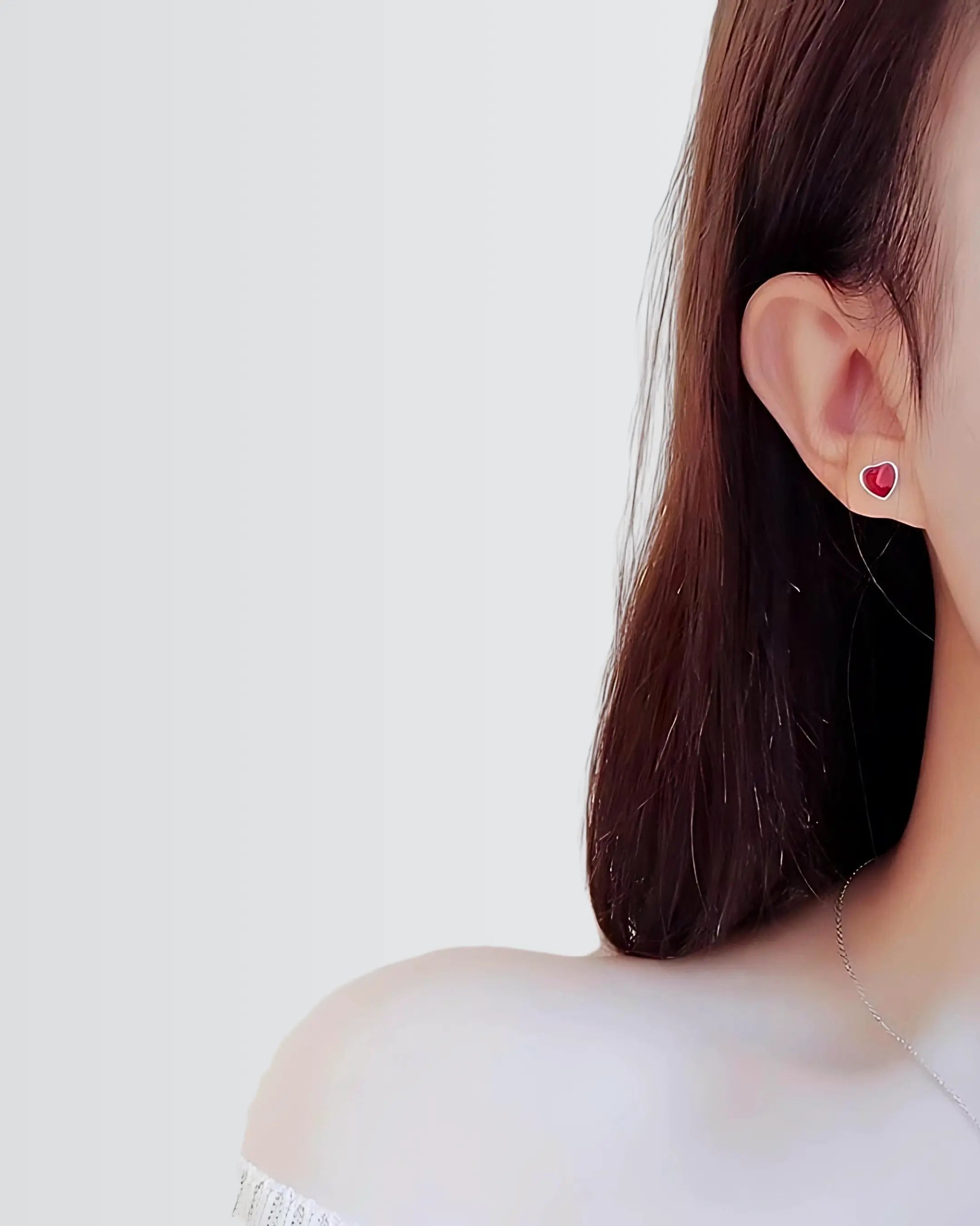 Minimal Heart Studs -  Silver Earrings by BLINGLANE