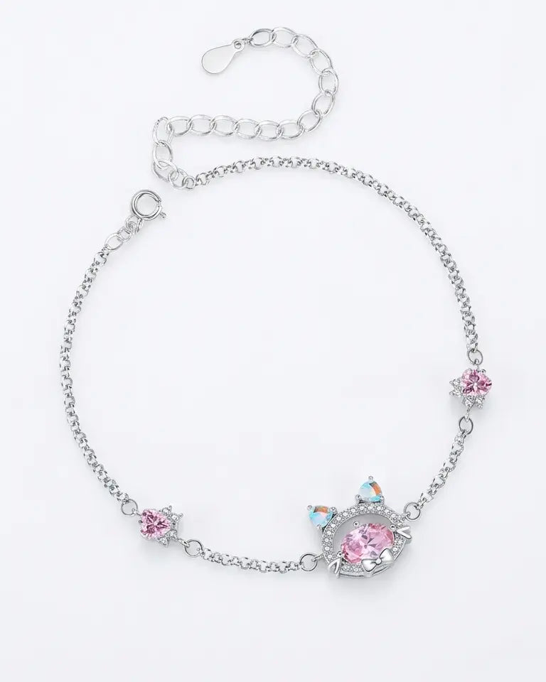 My Heart Meows For You Bracelet -  Silver Bracelet by BLINGLANE