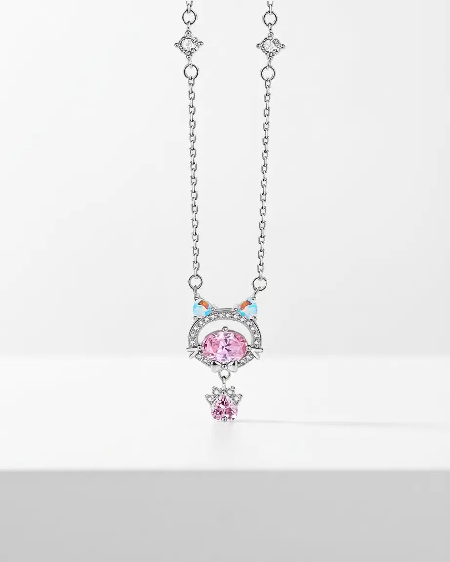My Heart Meows For You Necklace - Silver Necklace by BLINGLANE