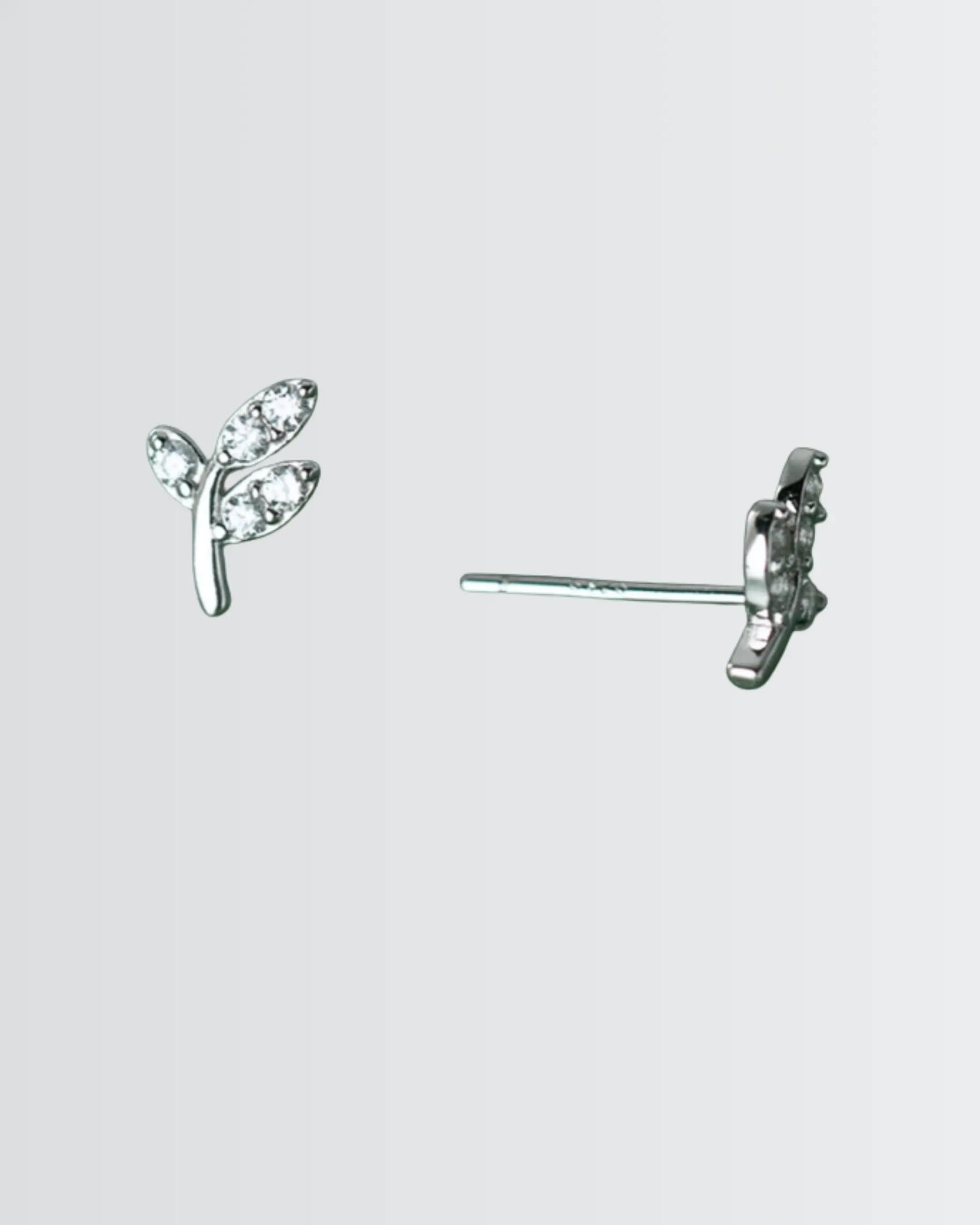 My Little Leaf Studs -  Silver Earrings by BLINGLANE