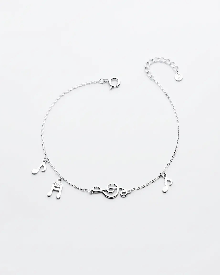 My Musical Notes Anklet -  Silver Anklet by BLINGLANE