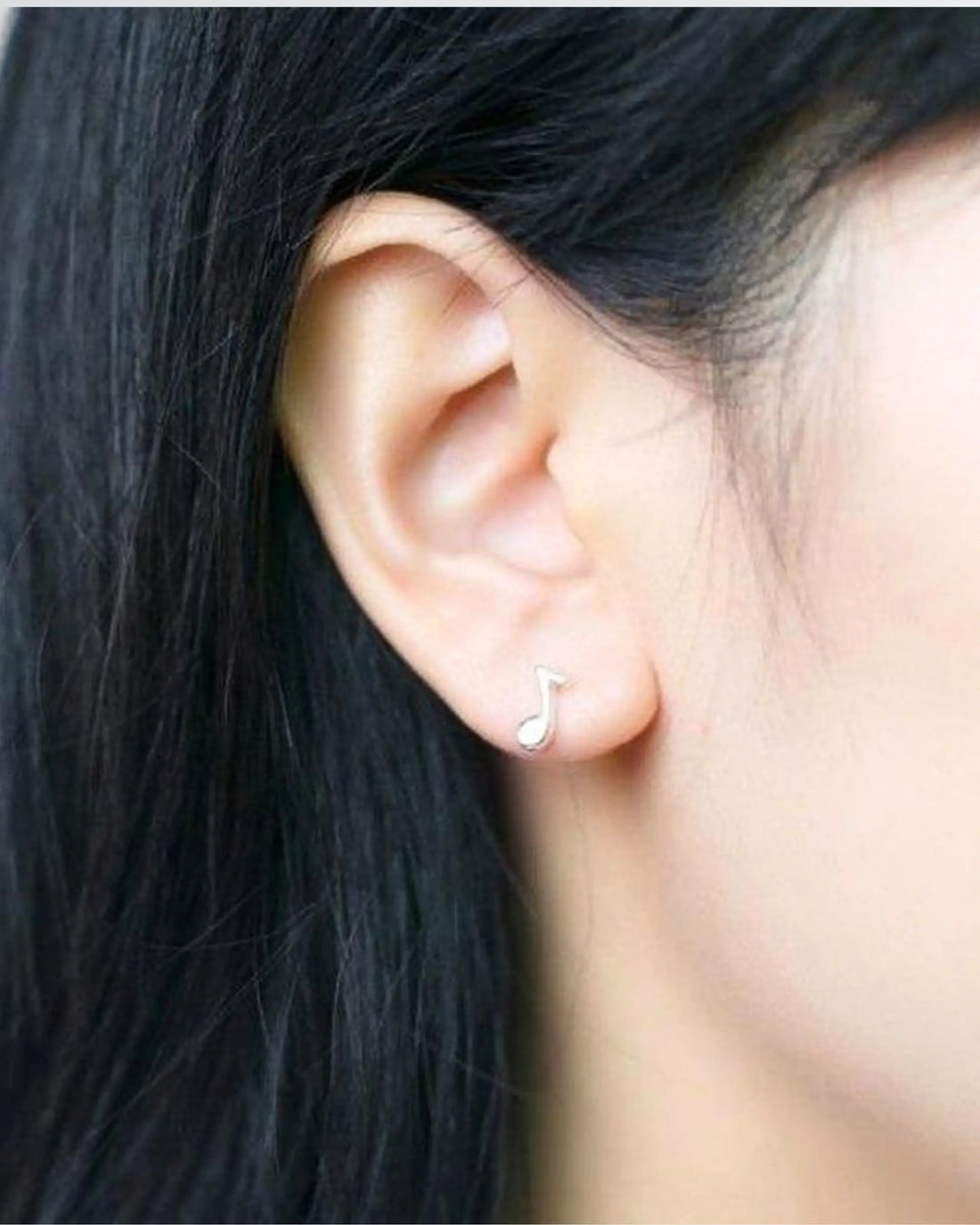 My Musical Notes Minimal Studs -  Silver Earrings by BLINGLANE