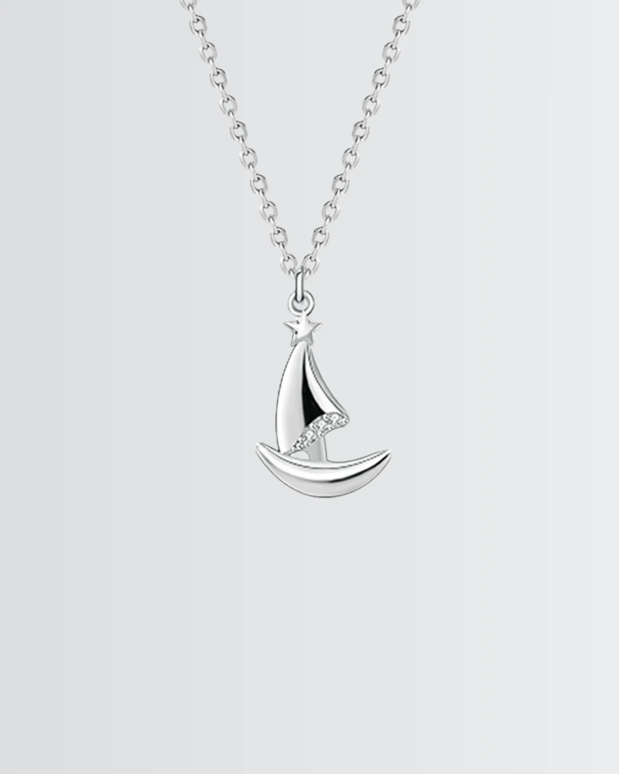 Ocean Bound Couple Necklace -  Silver Necklace by BLINGLANE