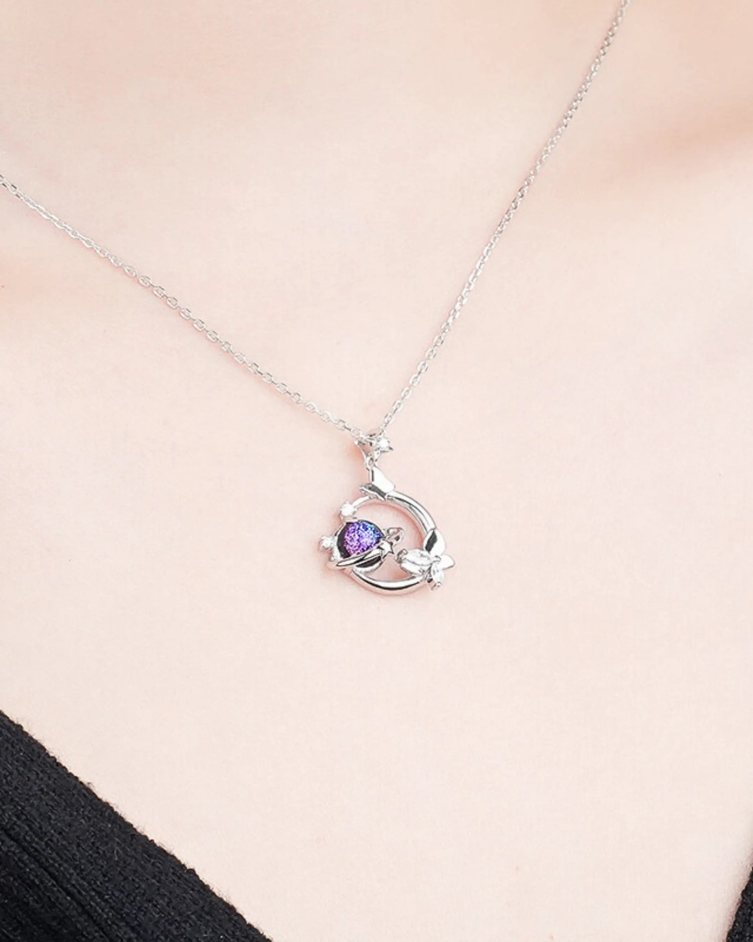 Orbiting You Elite Necklace -  Silver Necklace by BLINGLANE