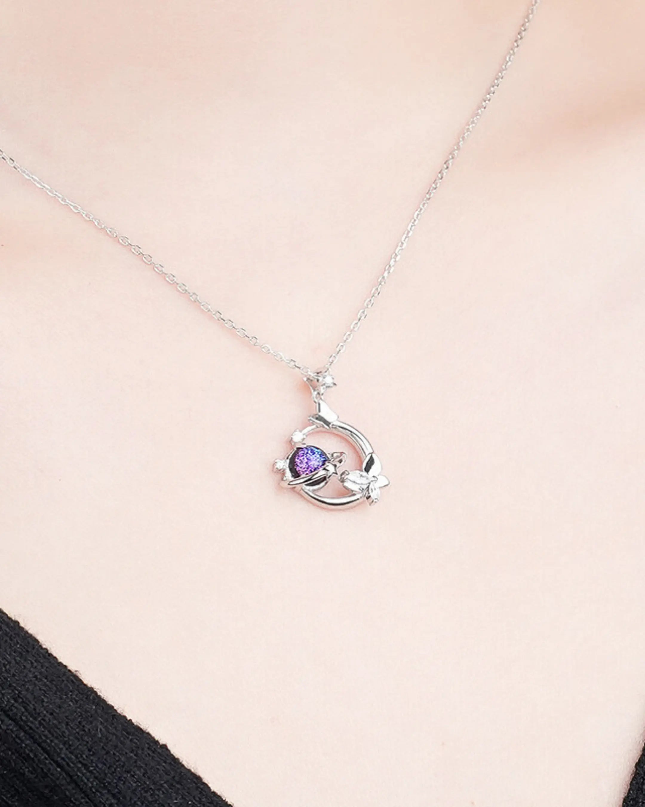 Orbiting You Elite Necklace -  Silver Necklace by BLINGLANE