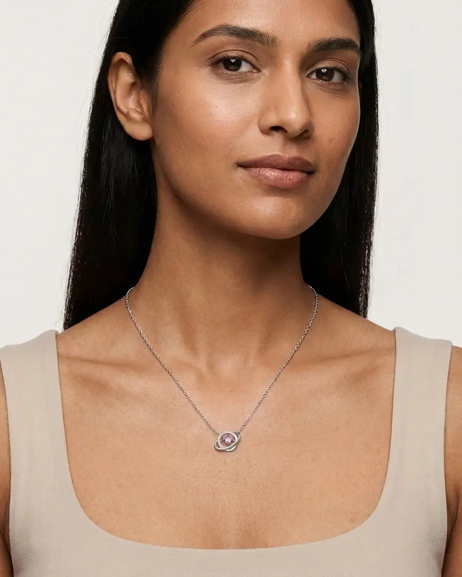 Orbiting You Love Necklace -  Silver Necklace by BLINGLANE