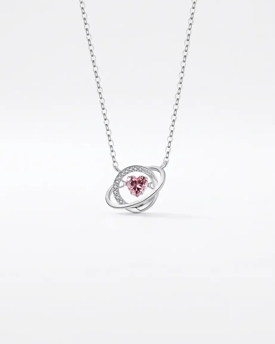 Orbiting You Love Necklace -  Silver Necklace by BLINGLANE