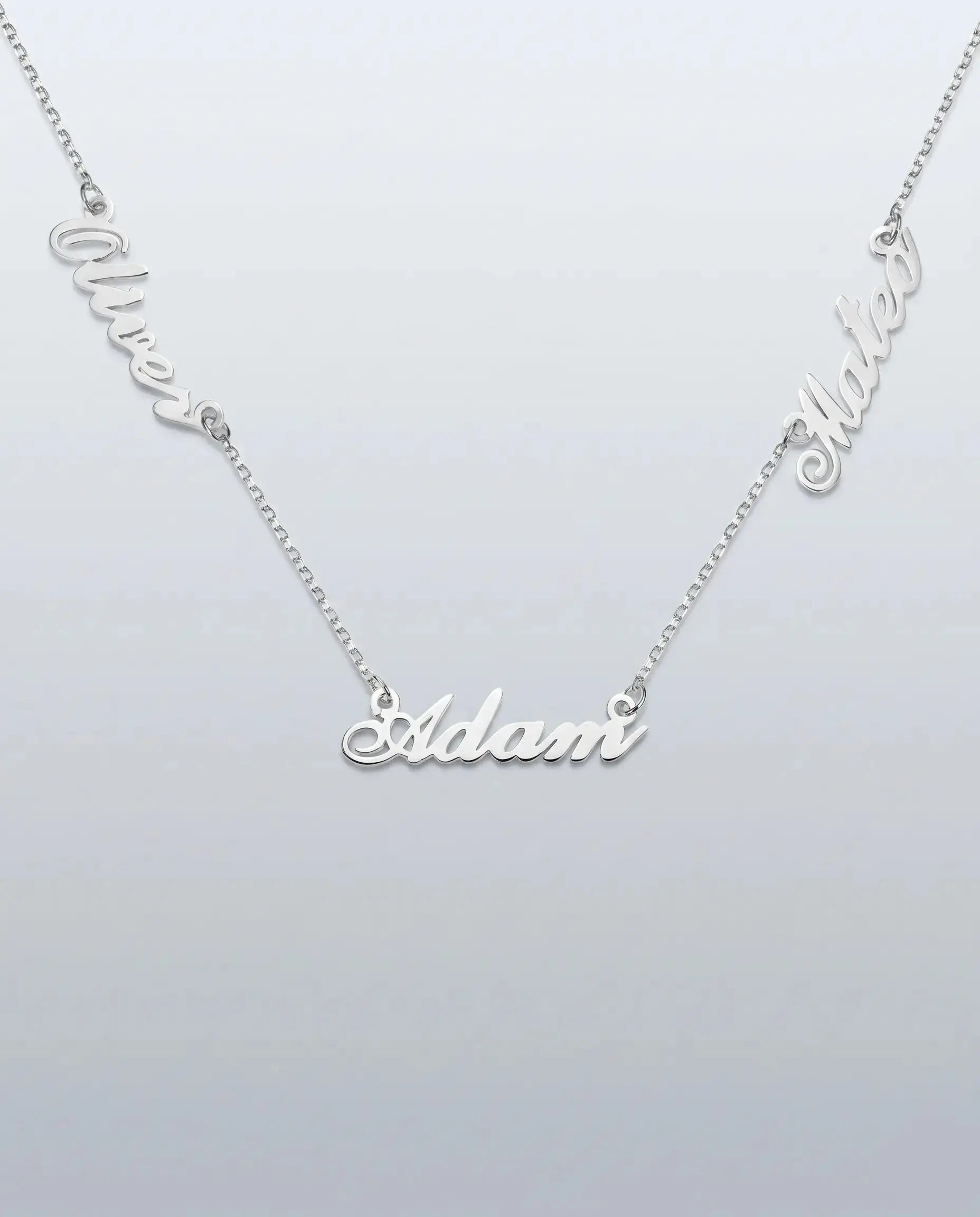 Personalize Three Names Necklace -  Silver Necklace by BLINGLANE