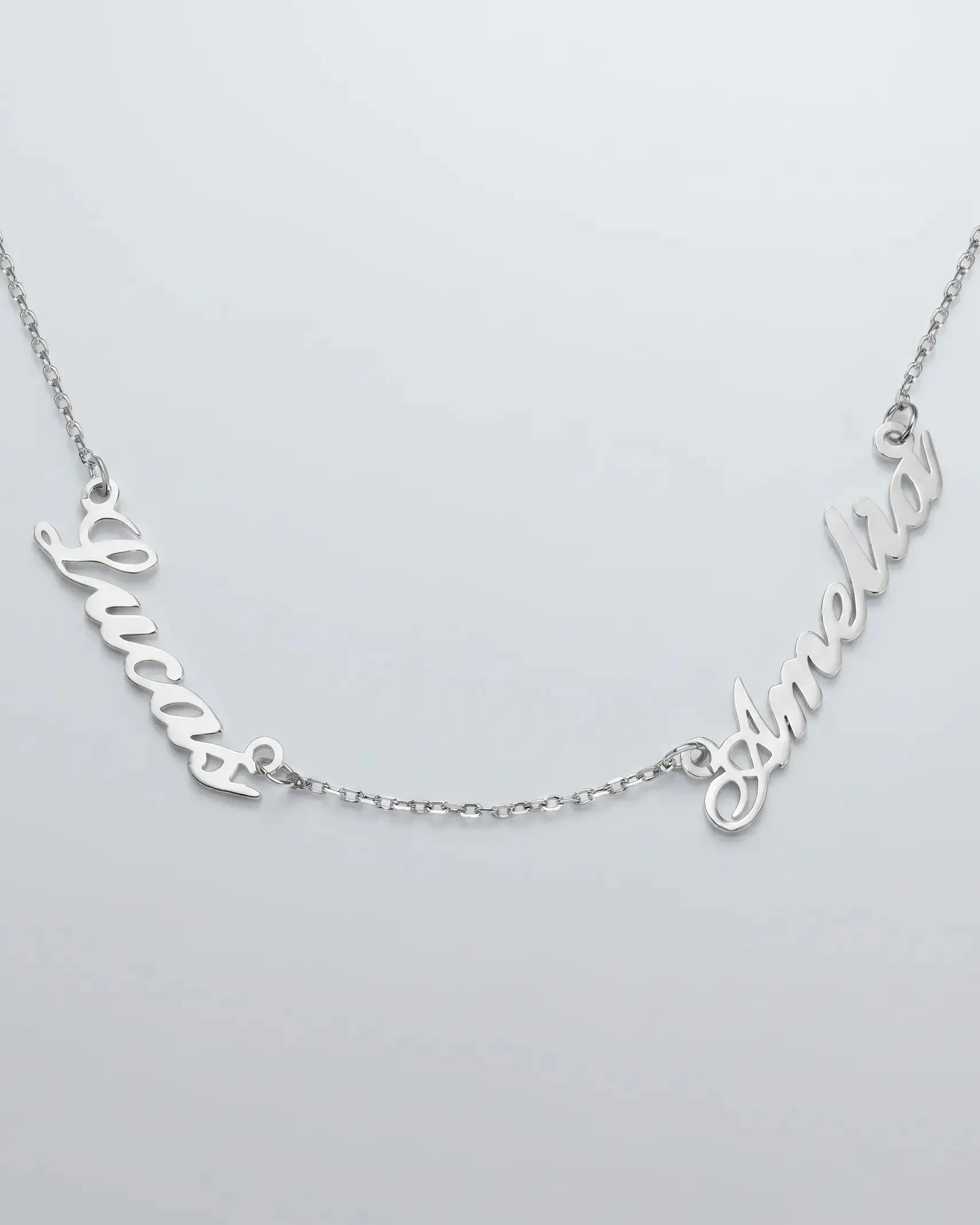 Personalize Two Names Necklace -  Silver Necklace by BLINGLANE