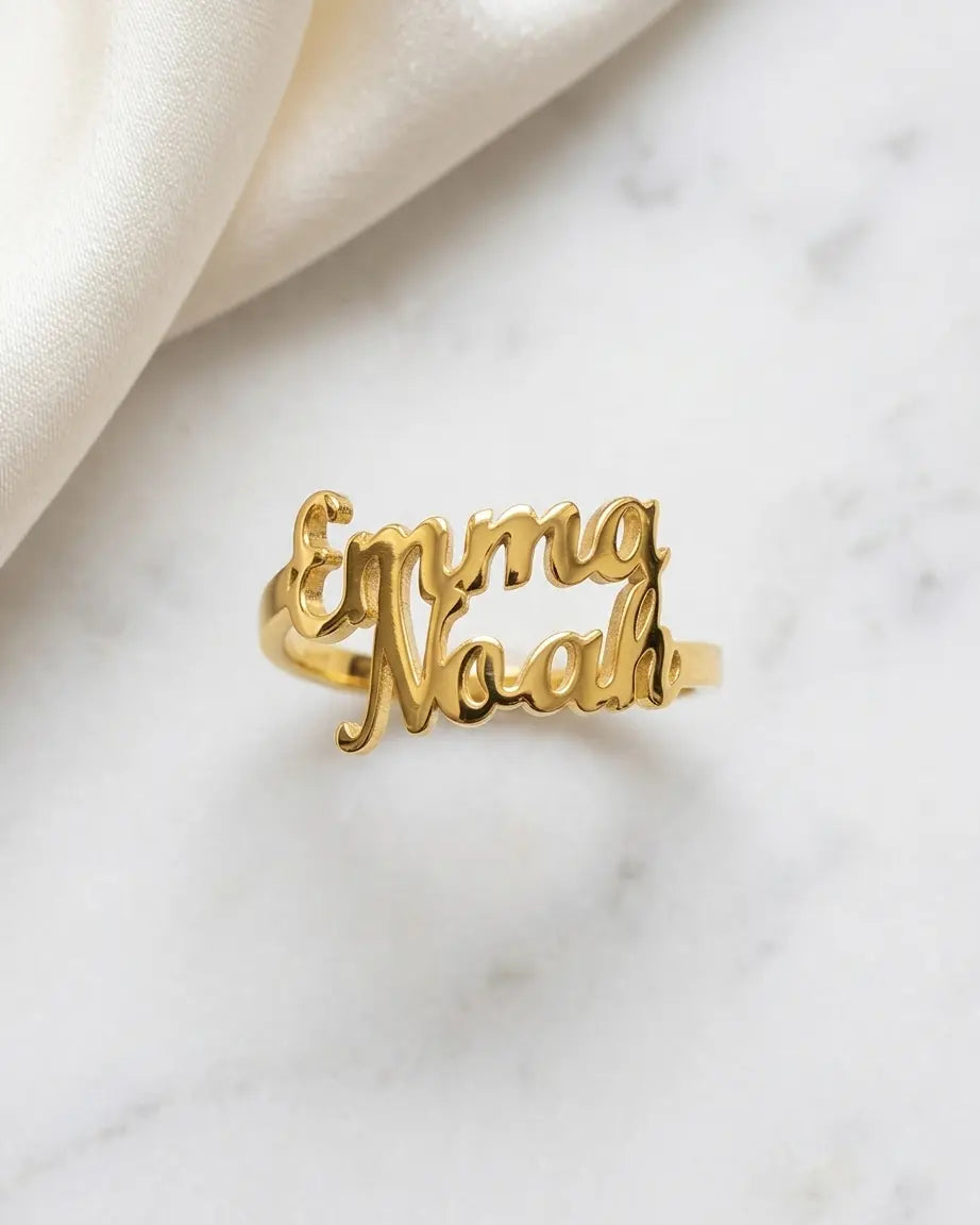 Personalize Two Names Ring -  Fashion Ring by BLINGLANE