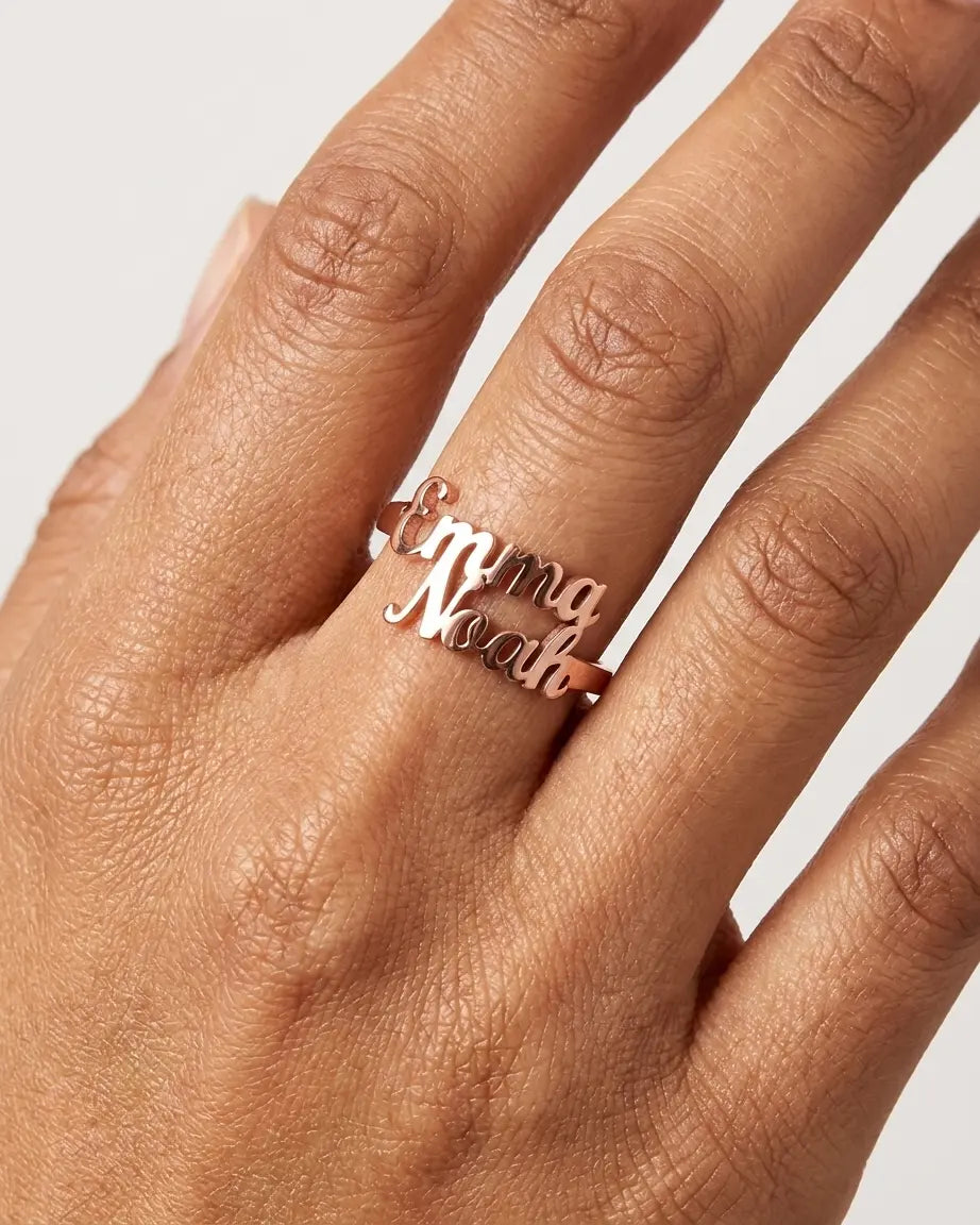 Personalize Two Names Ring -  Fashion Ring by BLINGLANE