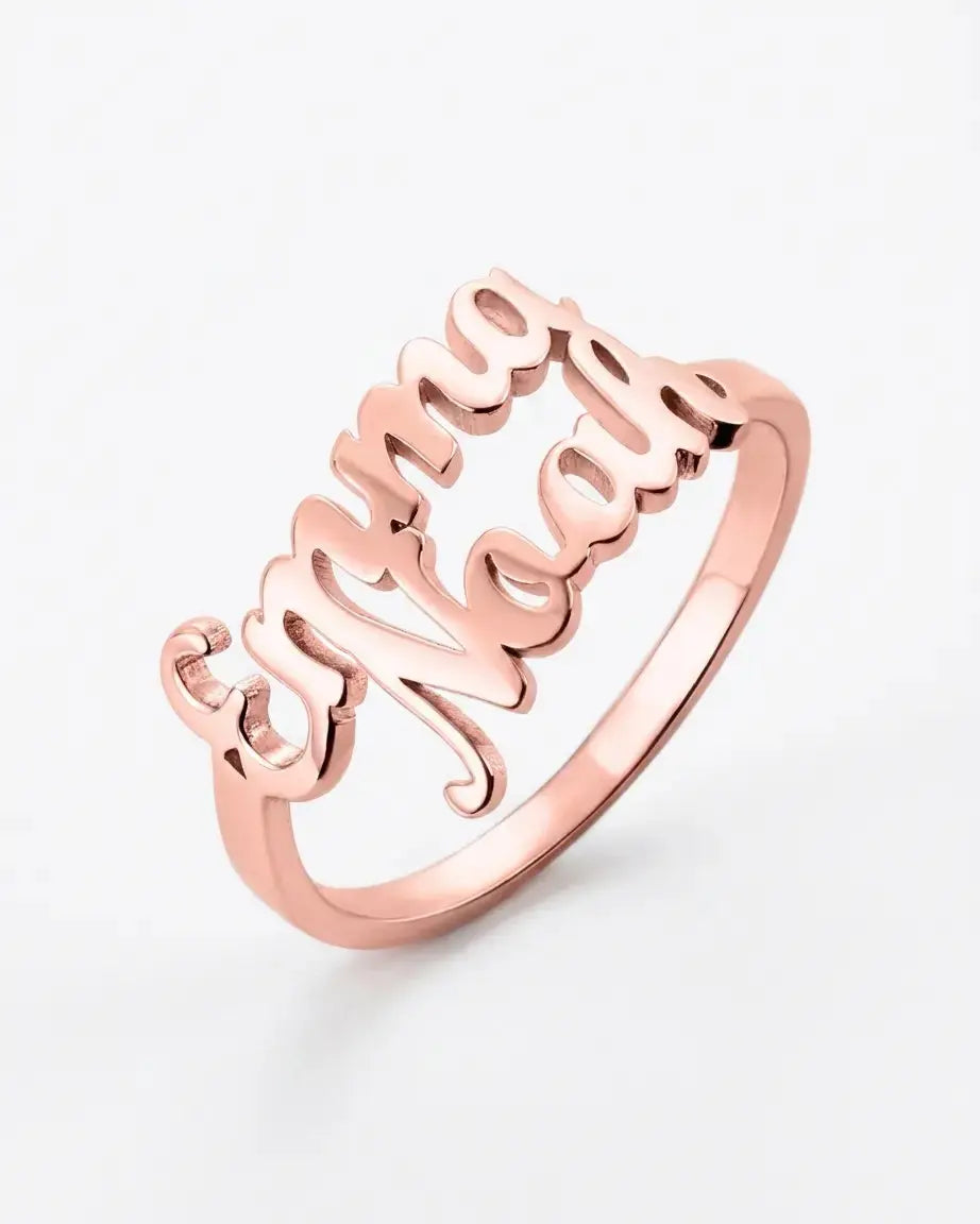 Personalize Two Names Ring -  Silver Ring by BLINGLANE