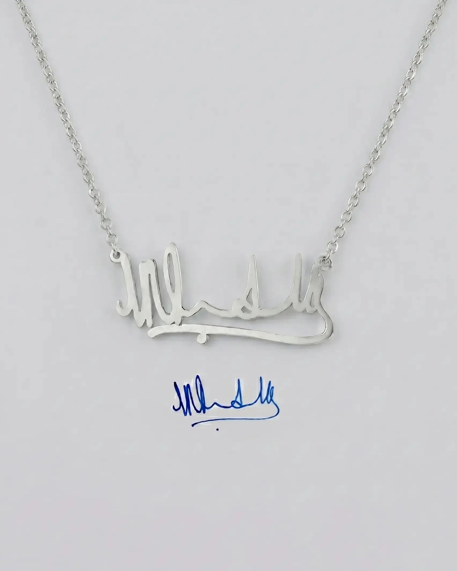 Personalize Your Handwritten Signature Necklace -  Silver Necklace by BLINGLANE
