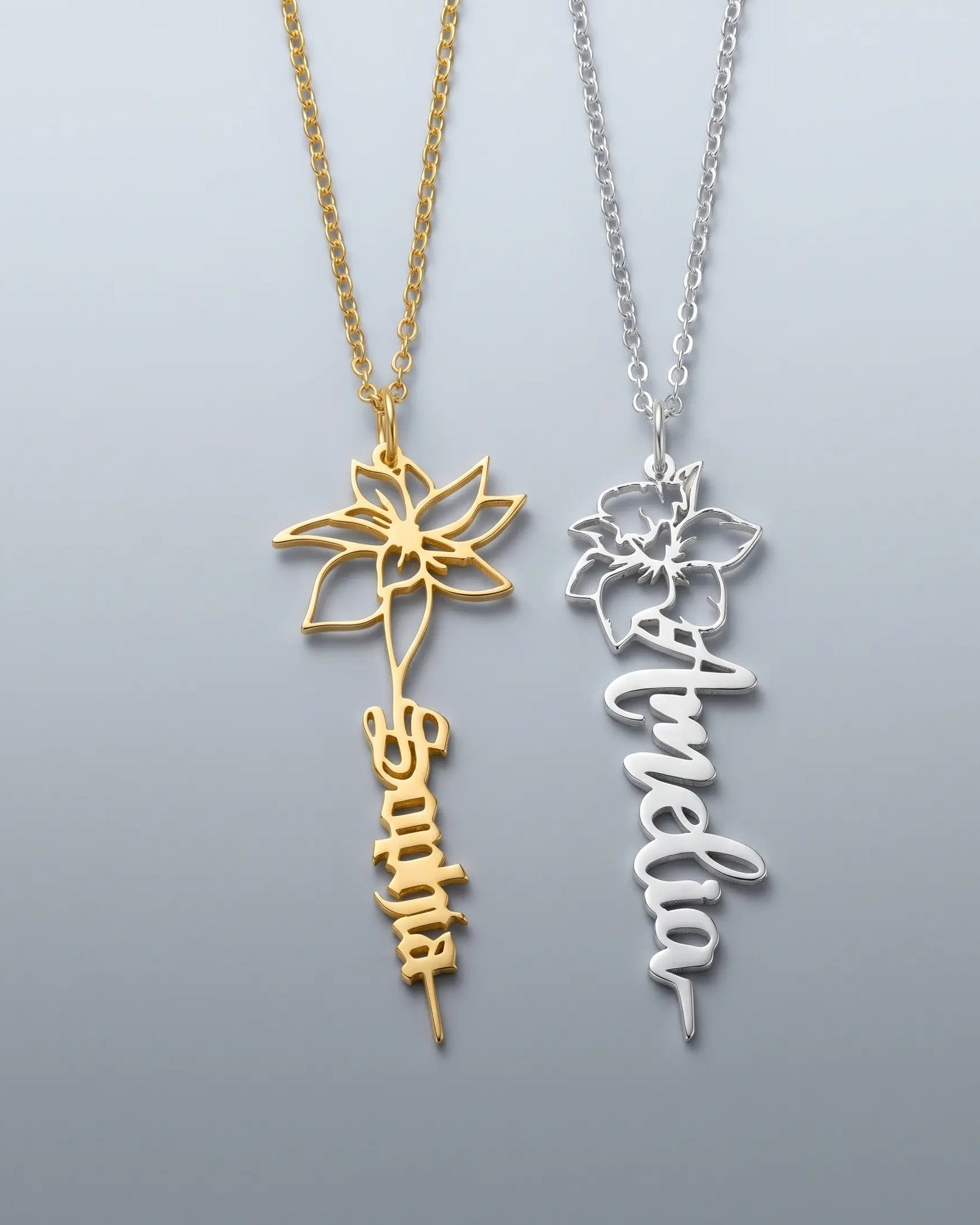 Personalize Your Name &amp; Birth Flower Necklace-Tailor -  Fashion Necklace by BLINGLANE